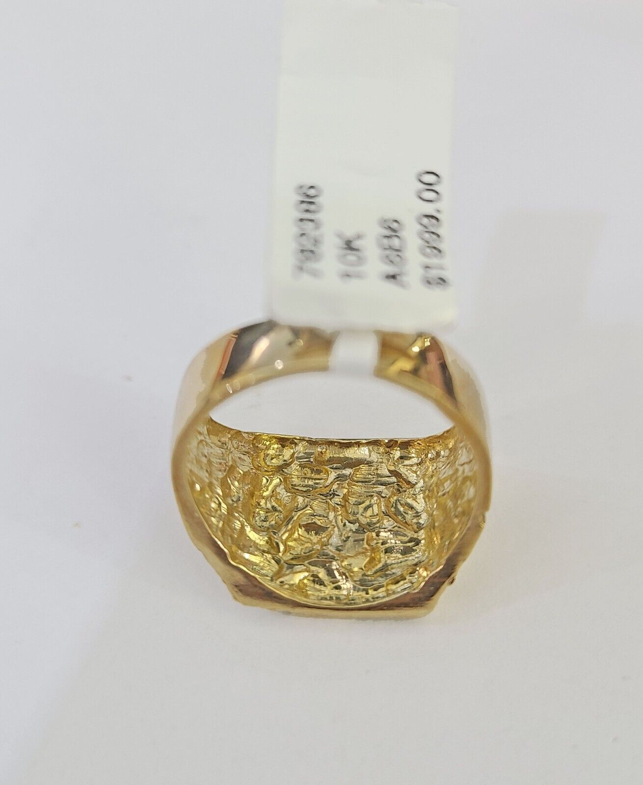 Real 10k Nugget Ring Yellow Gold Men Casual Square Ring 10kt - GoldenlinQ
