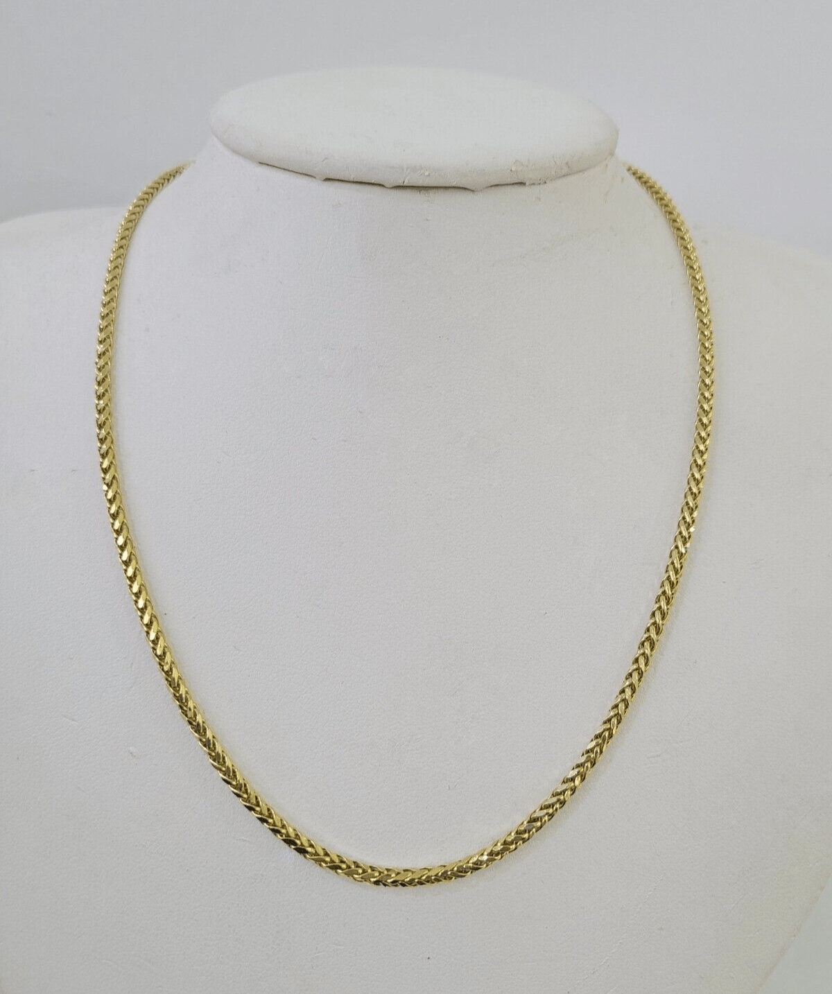 Real 10k Palm Chain 2.5mm Yellow Gold Wheat Necklace 24 inches - GoldenlinQ
