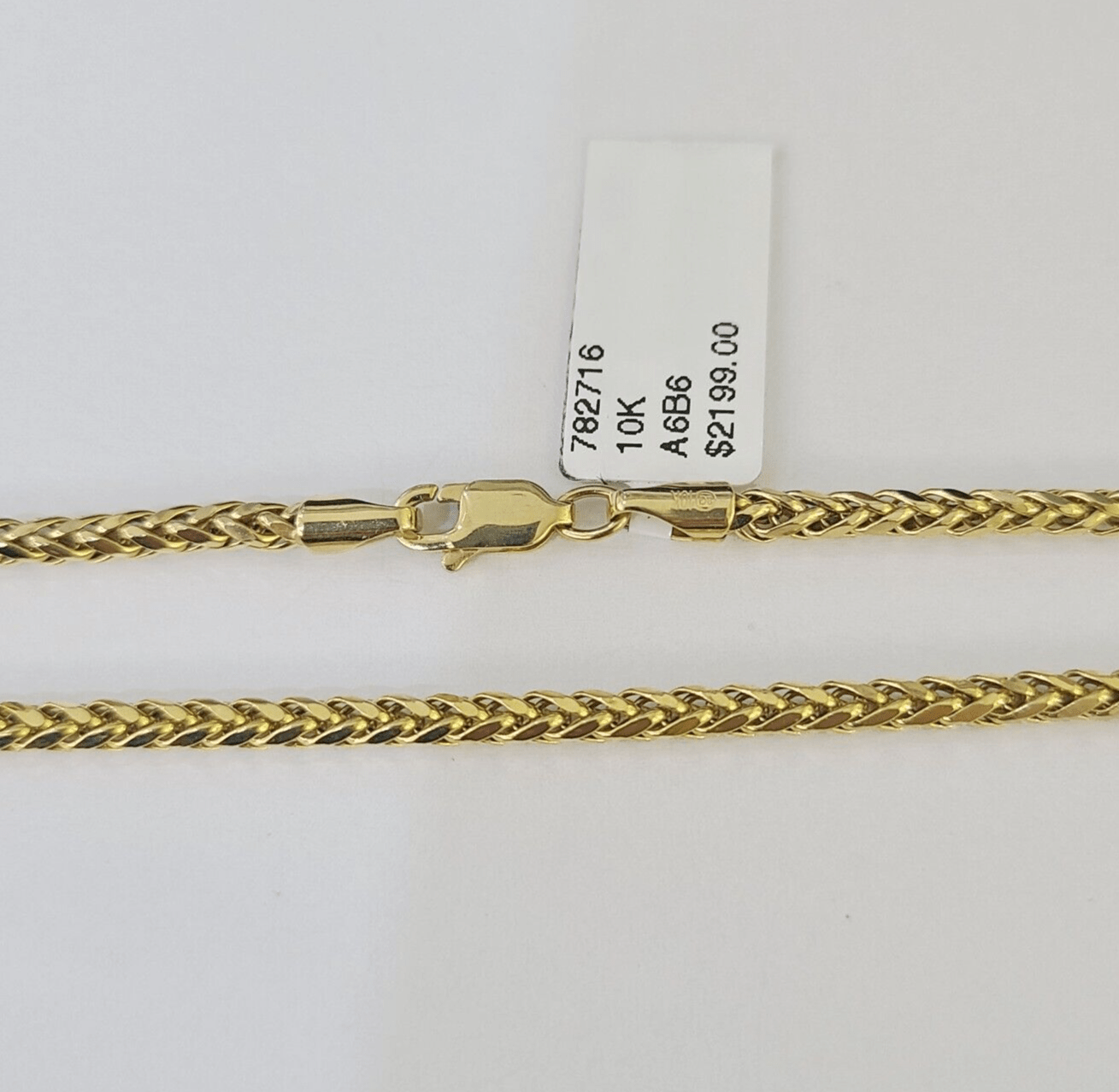 Real 10k Palm Chain 2.5mm Yellow Gold Wheat Necklace 24 inches - GoldenlinQ