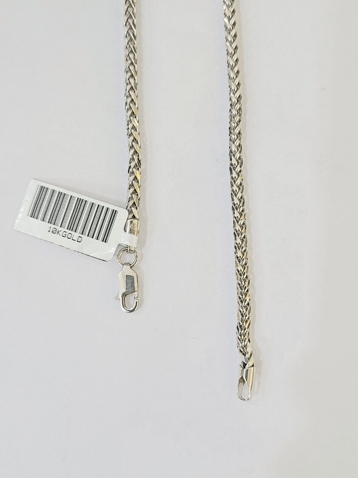 Real 10k Palm Chain White Gold 3mm 26" Necklace Men Women Real Genuine - GoldenlinQ