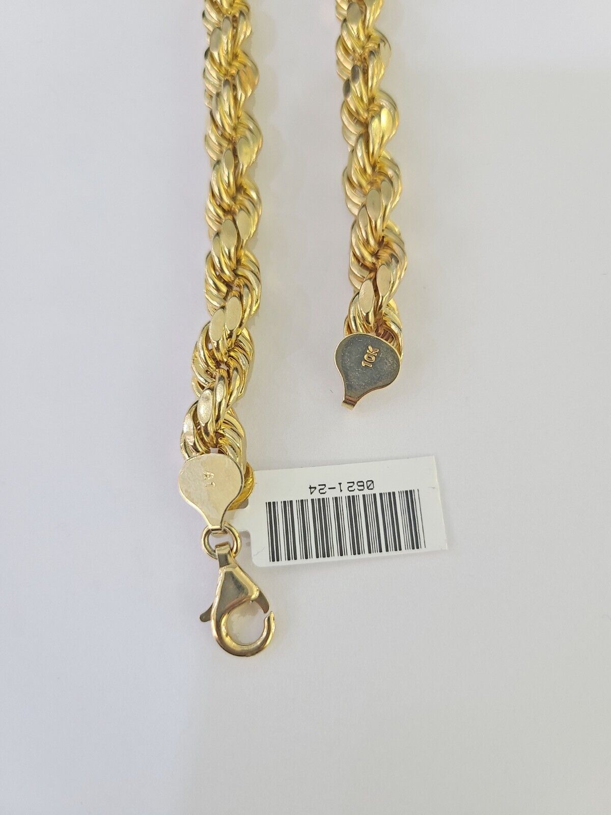 Real 10K Rope Bracelet Yellow Gold 8mm 9 Inch Lobster Lock Mens - GoldenlinQ