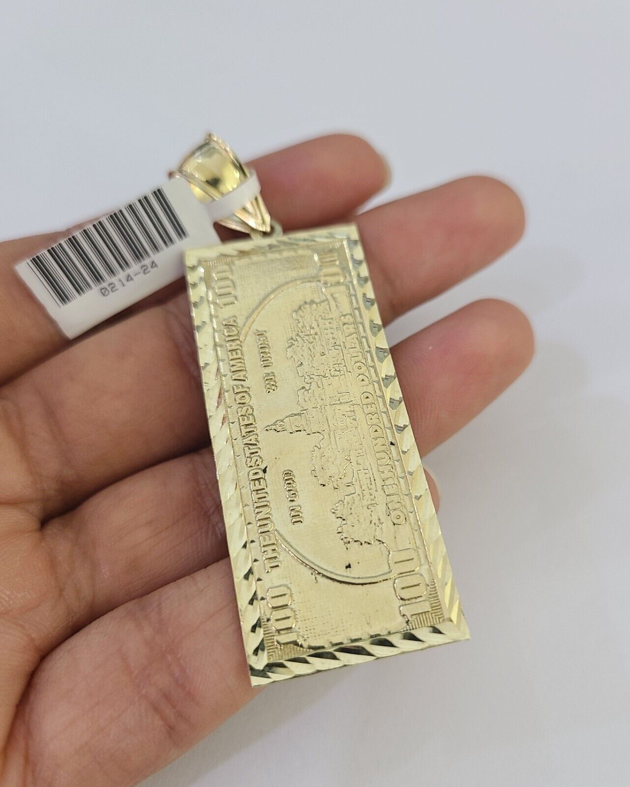 Real 10k Rope Chain 100$ Bill Money Charm Set 7mm 20" - 28" Inch Necklace Gold - GoldenlinQ