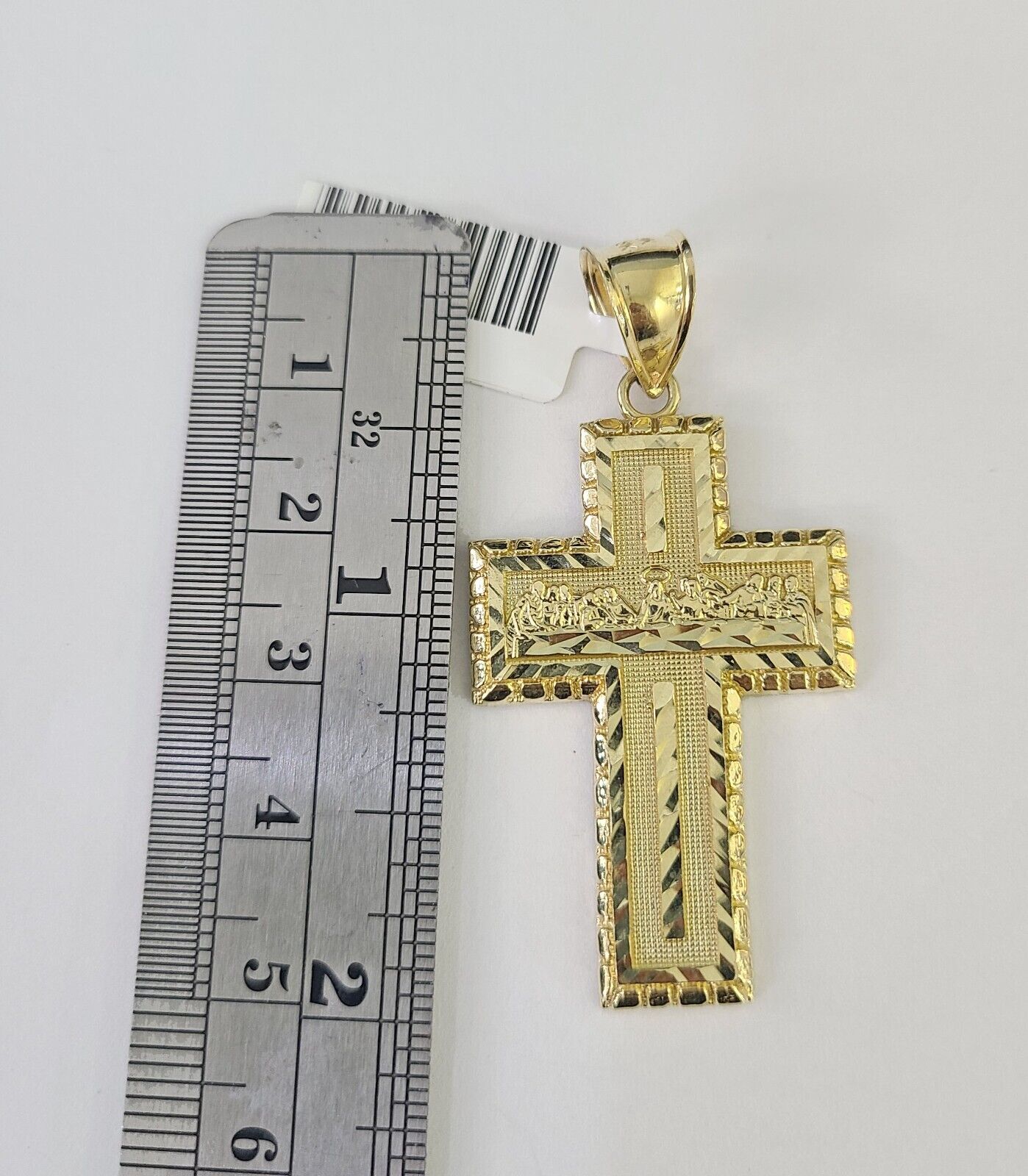 Real 10k Rope Chain Jesus Cross Charm Necklace Pendant Set 5mm 20" - 30" Inch Gold - GoldenlinQ