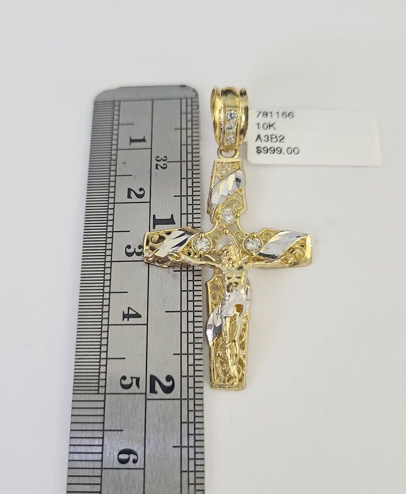 Real 10k Rope Chain Jesus Cross Charm Necklace Pendant Set 5mm 20" - 30" Inch Gold - GoldenlinQ