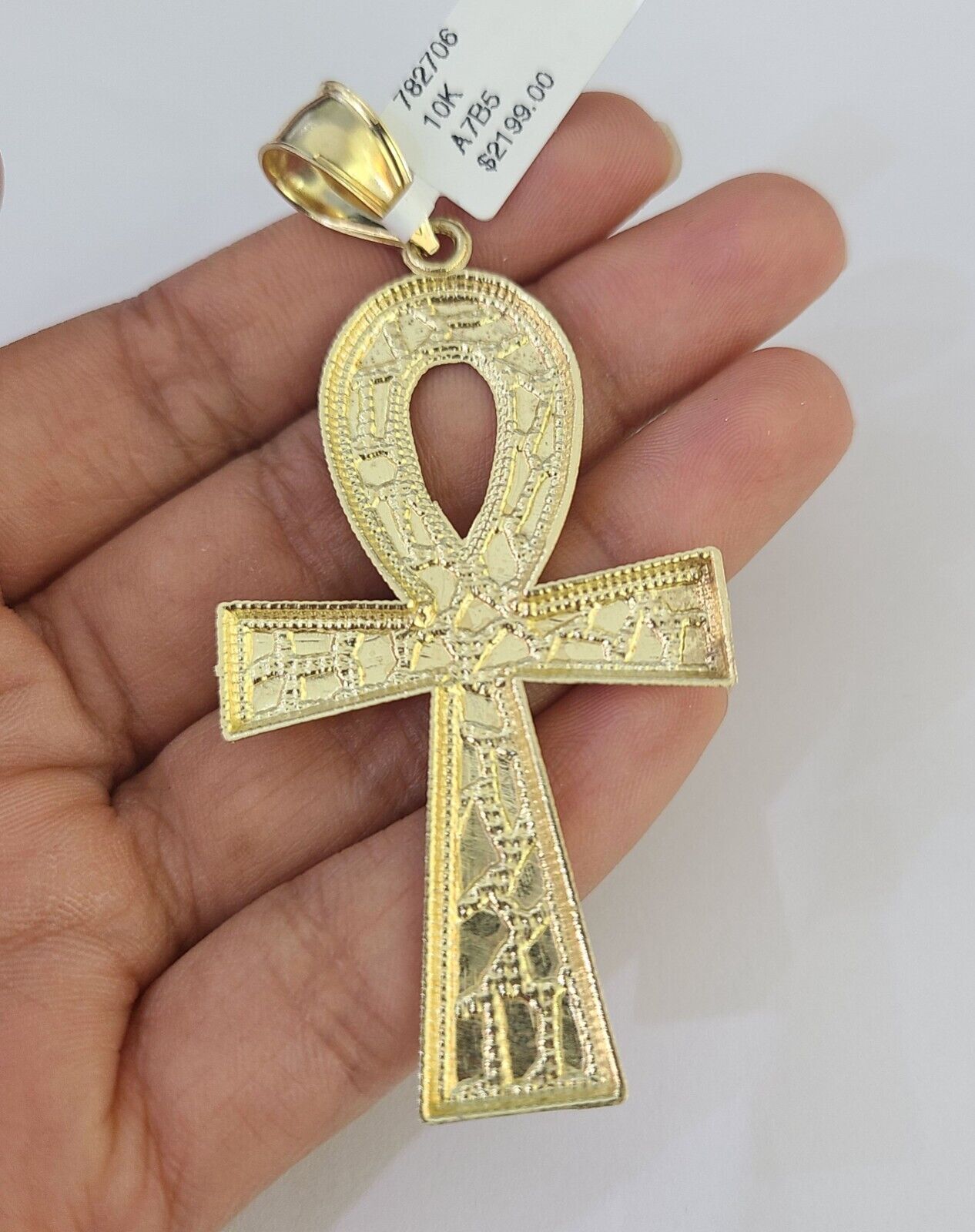 Real 10k Rope Chain Jesus Cross Charm Set 7mm 20" - 28" Inch Necklace Yellow Gold - GoldenlinQ
