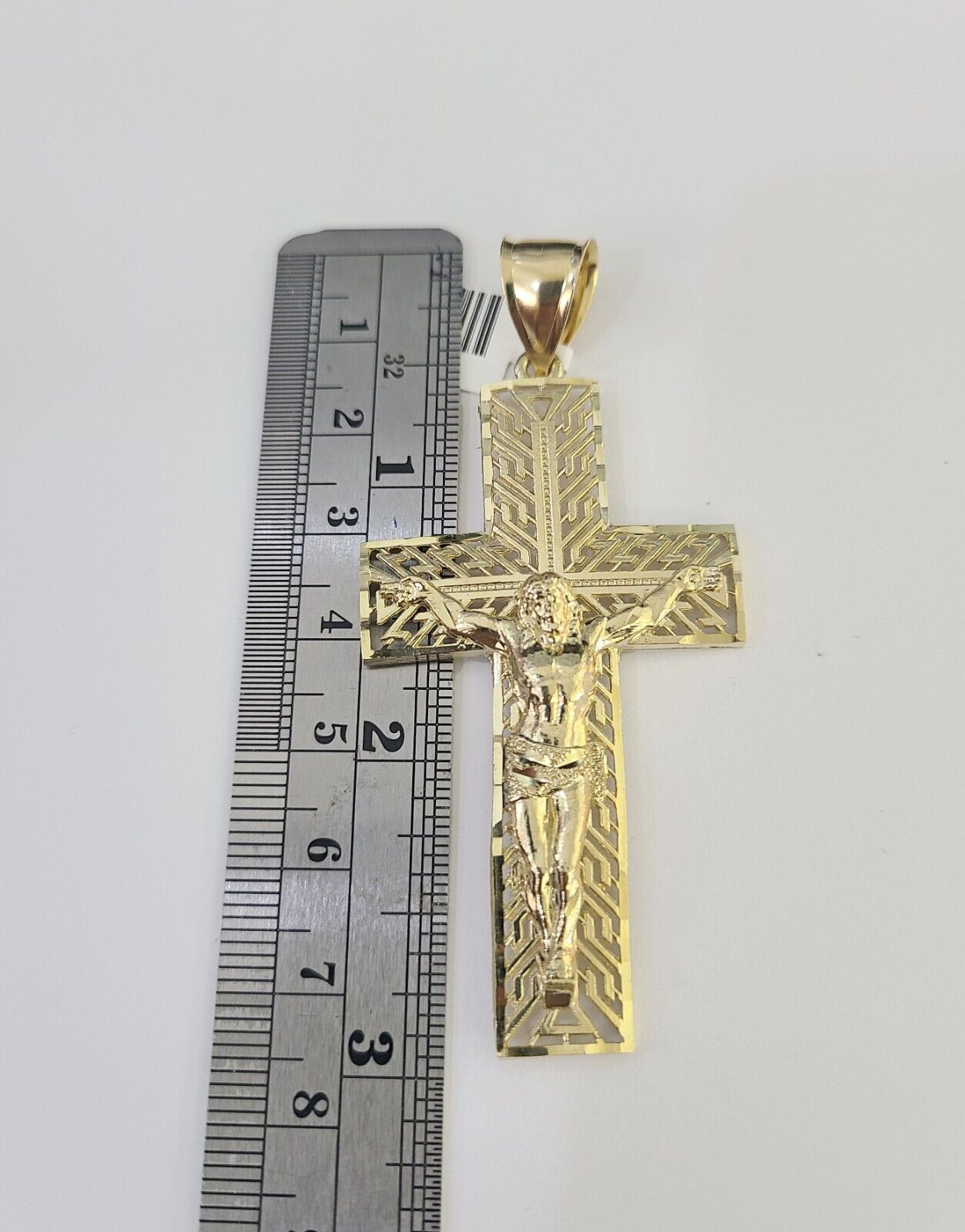 Real 10k Rope Chain Jesus Cross Charm Set 7mm 20" - 28" Inch Necklace Yellow Gold - GoldenlinQ