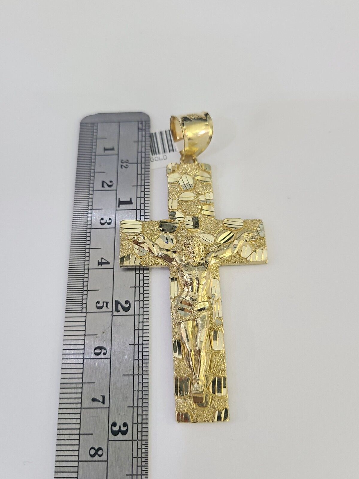 Real 10k Rope Chain Jesus Cross Charm Set 7mm 20" - 28" Inch Necklace Yellow Gold - GoldenlinQ