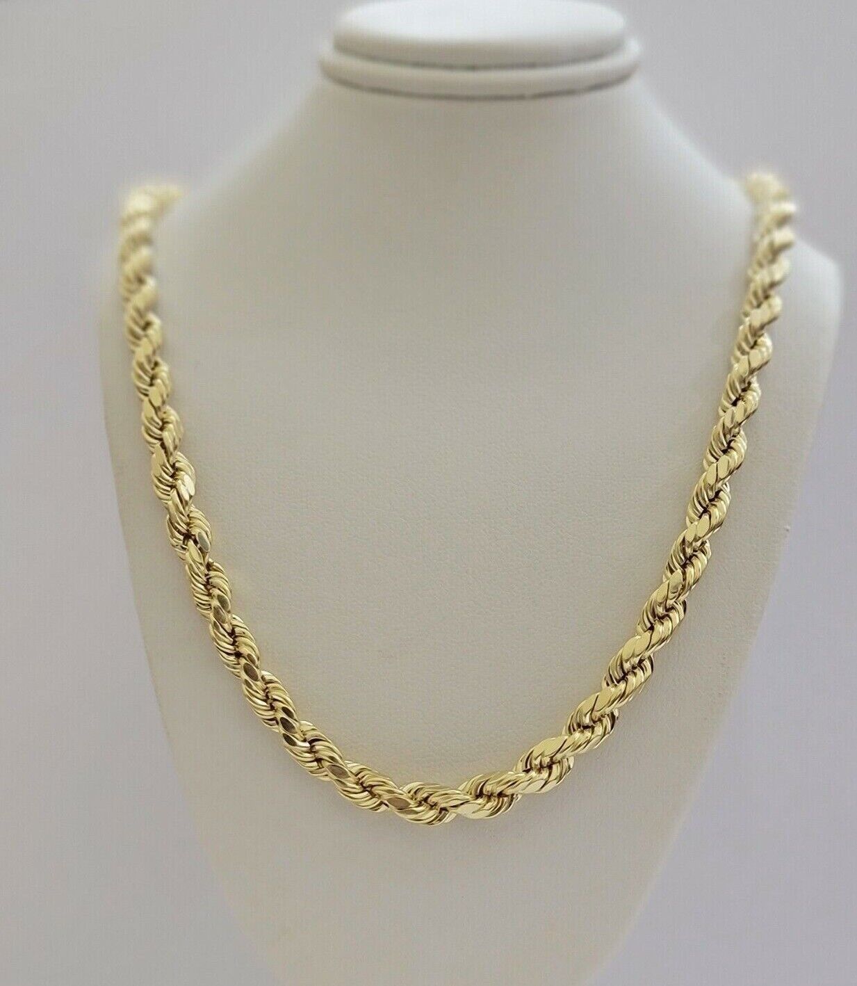 REAL 10k Rope Chain & Jesus Head Charm Pendant 7mm 18" - 28" Necklace & Jesus Face - GoldenlinQ