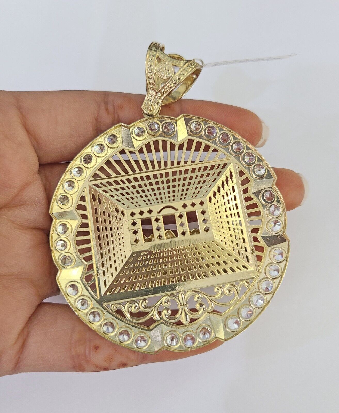 Real 10k Rope Chain Last Supper Charm Set 10mm 20" - 30" Inch Necklace Yellow Gold - GoldenlinQ