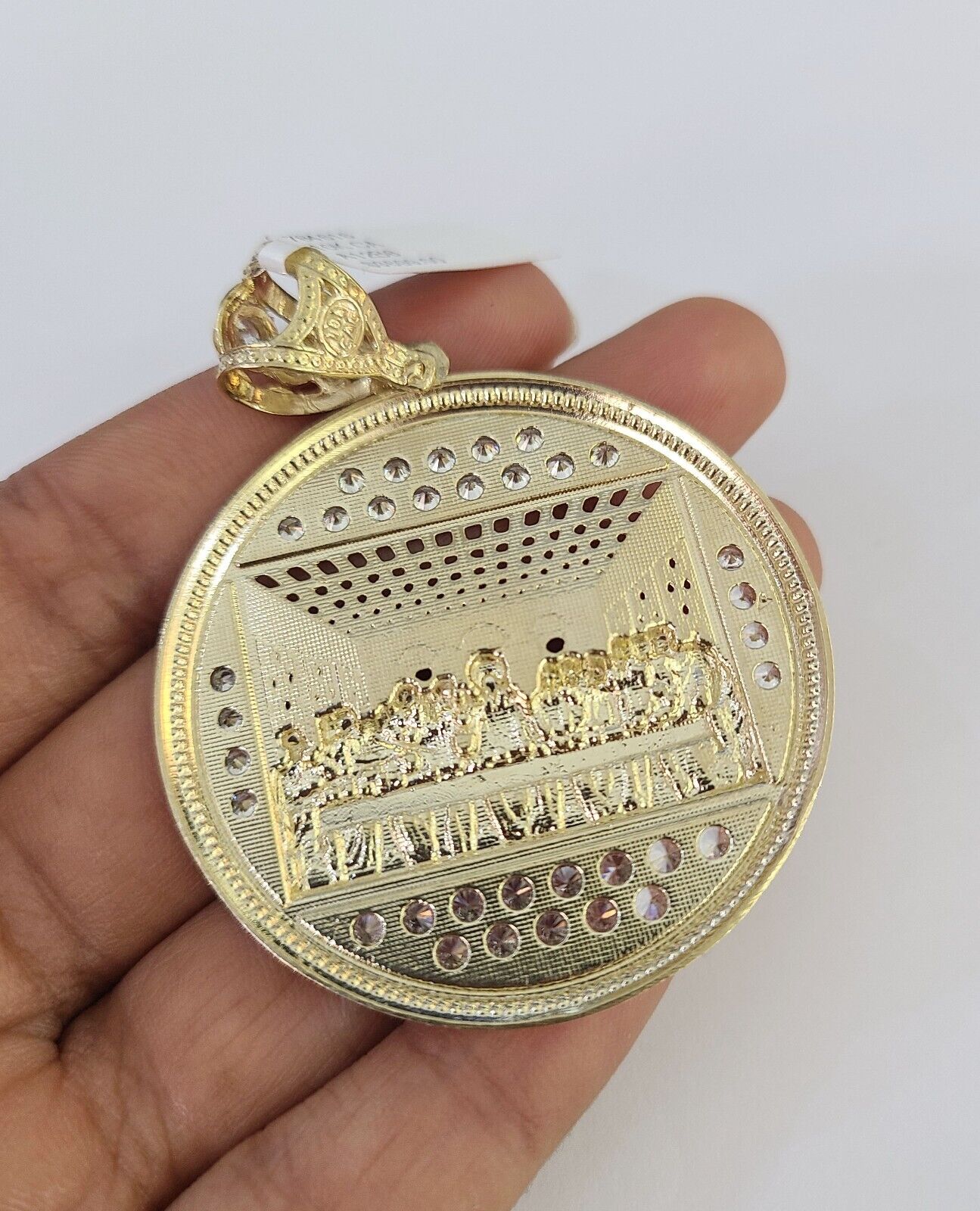 Real 10k Rope Chain Last Supper Charm Set 7mm 20" - 28" Inch Necklace Yellow Gold - GoldenlinQ