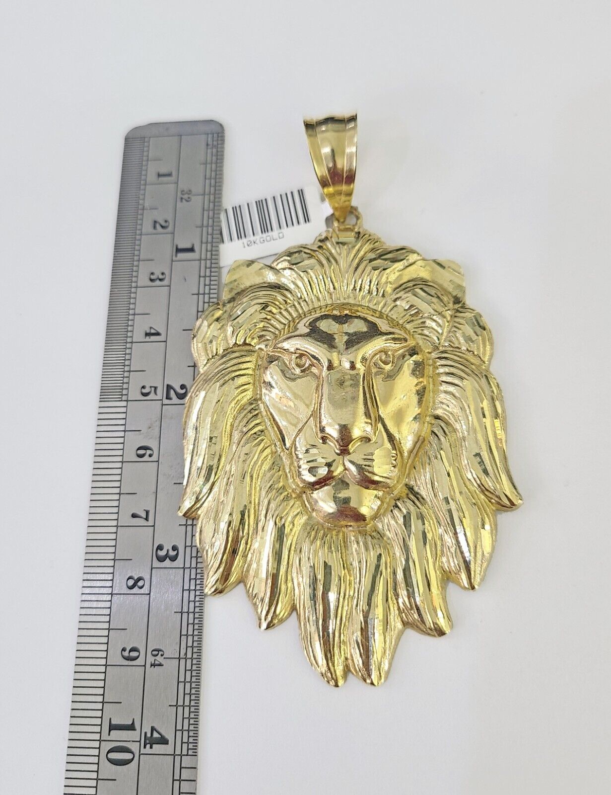 Real 10k Rope Chain Lion Charm Set 10mm 20" - 30" Inch Necklace Yellow Gold - GoldenlinQ