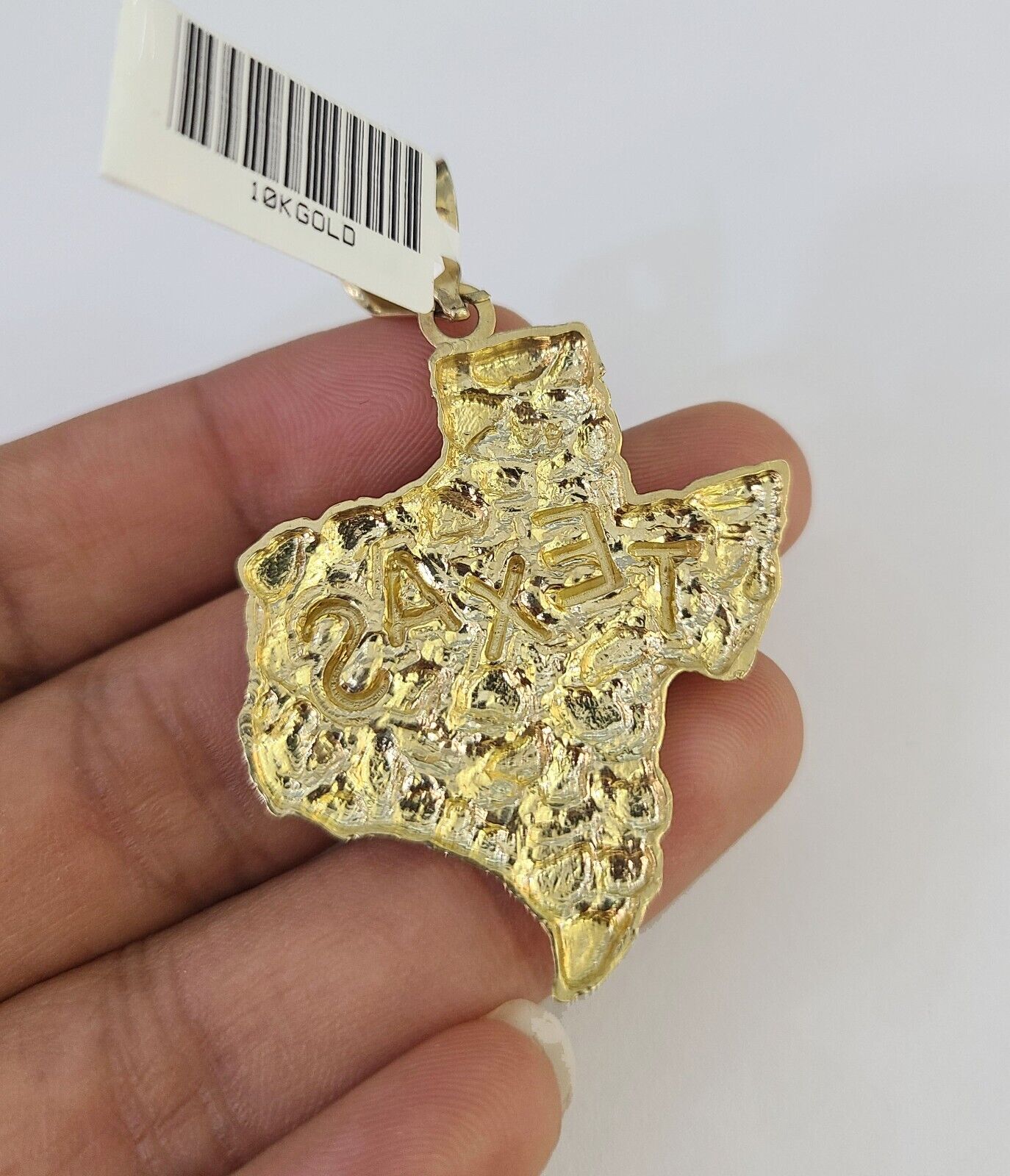 Real 10k Rope Chain Texas Map Charm Set 7mm 20" - 28" Inch Necklace Gold - GoldenlinQ