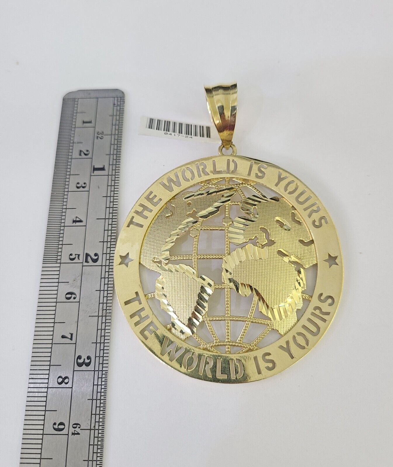 Real 10k Rope Chain World is Yours Charm Set 10mm 20" - 30" Inch Necklace Gold - GoldenlinQ