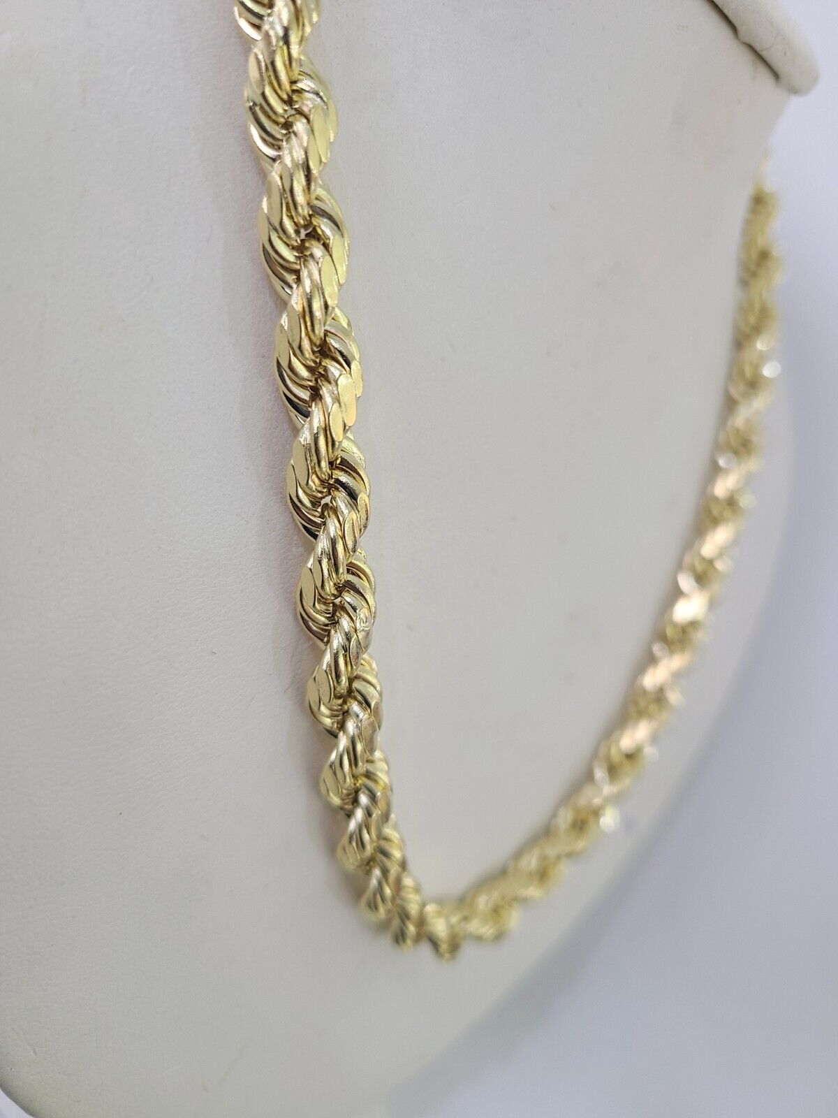 Real 10k Rope Chain Yellow Gold Necklace 8mm 18 - 28 Inch Mens 10kt - GoldenlinQ