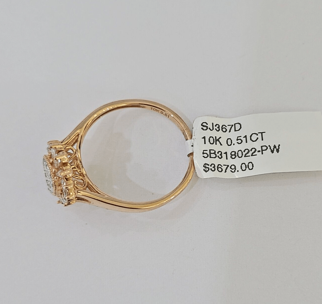 REAL 10k Rose Gold Diamond Ladies Ring Pear Shaped Women Engagement Wedding - GoldenlinQ