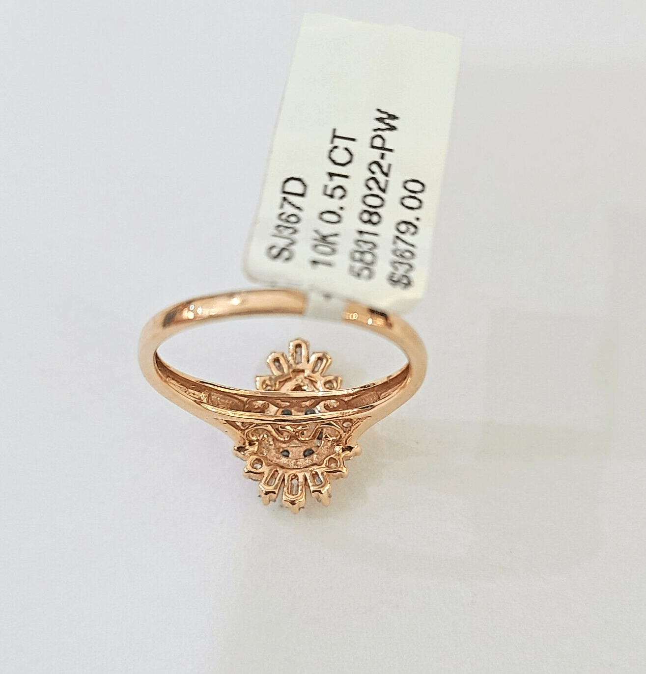 REAL 10k Rose Gold Diamond Ladies Ring Pear Shaped Women Engagement Wedding - GoldenlinQ