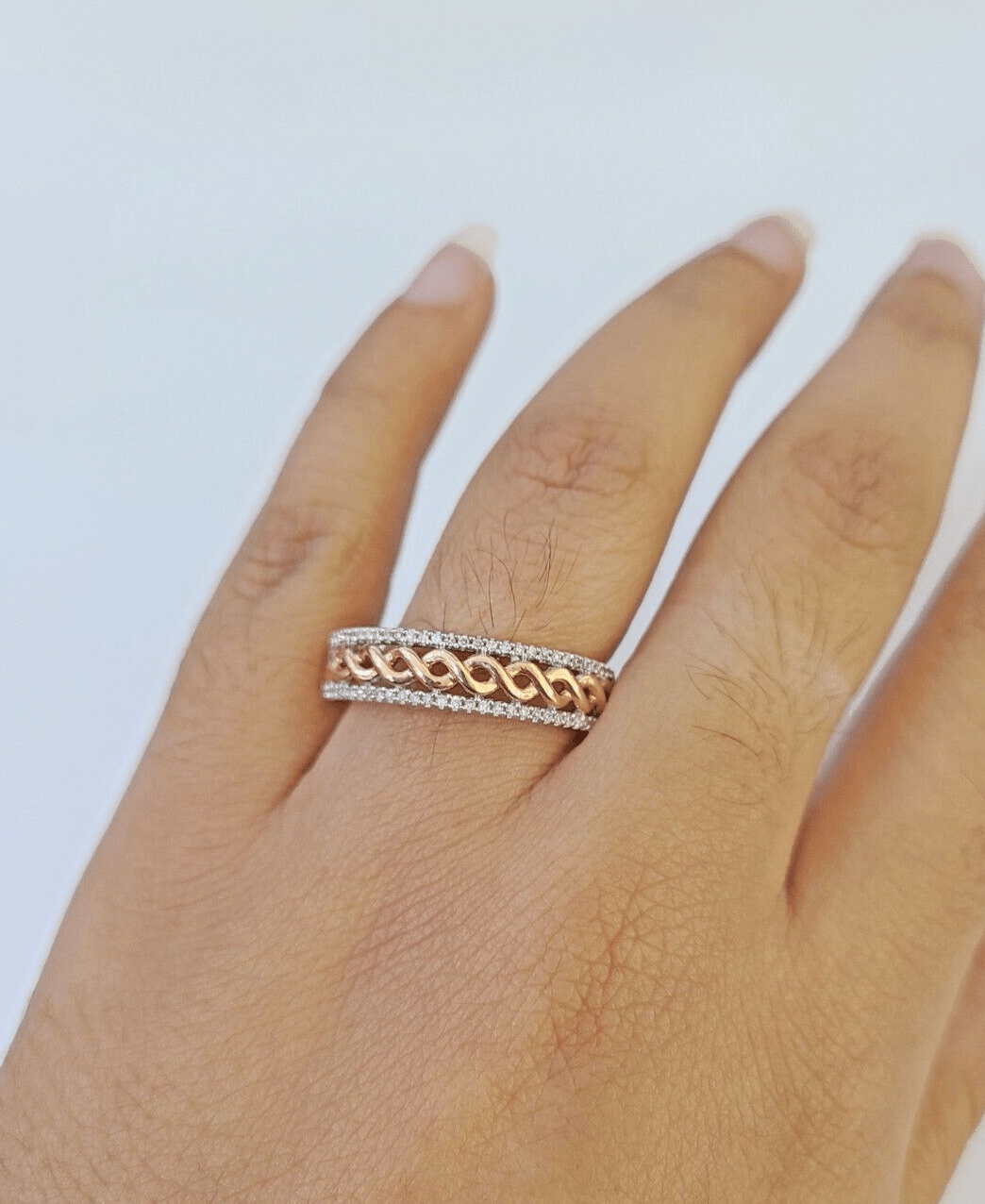 REAL 10k Rose Gold Diamond Mens Ring Engagement Wedding Genuine - GoldenlinQ