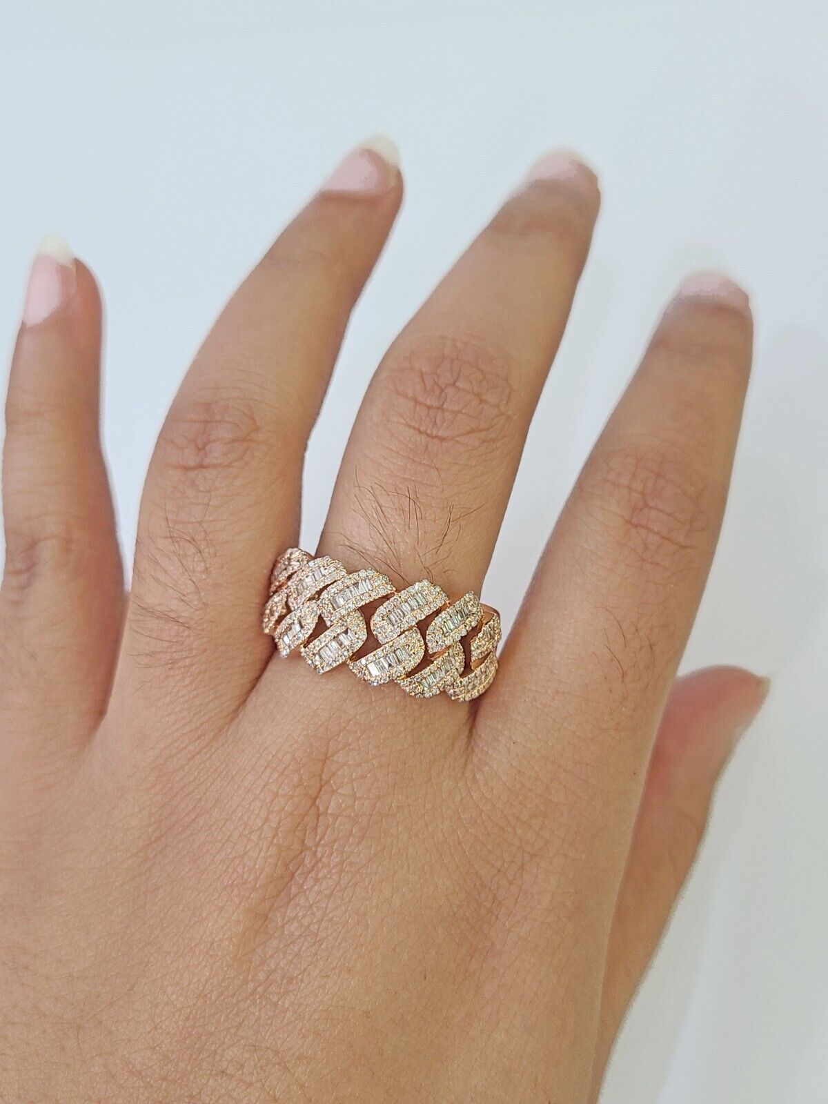 Real 10k Rose Gold Diamond Mens Ring Engagement Wedding Genuine - GoldenlinQ