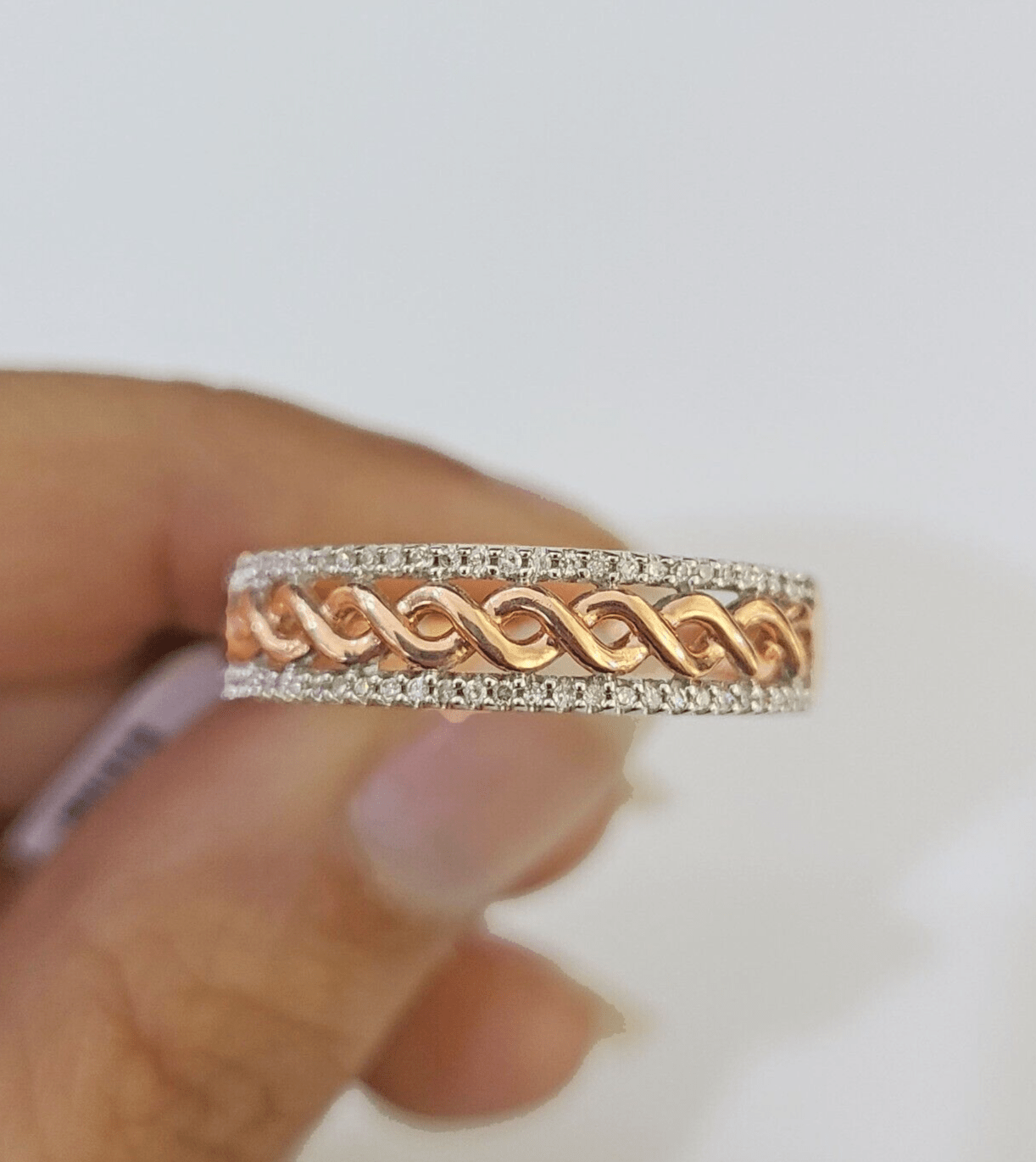 REAL 10k Rose Gold Diamond Mens Ring Engagement Wedding Genuine - GoldenlinQ