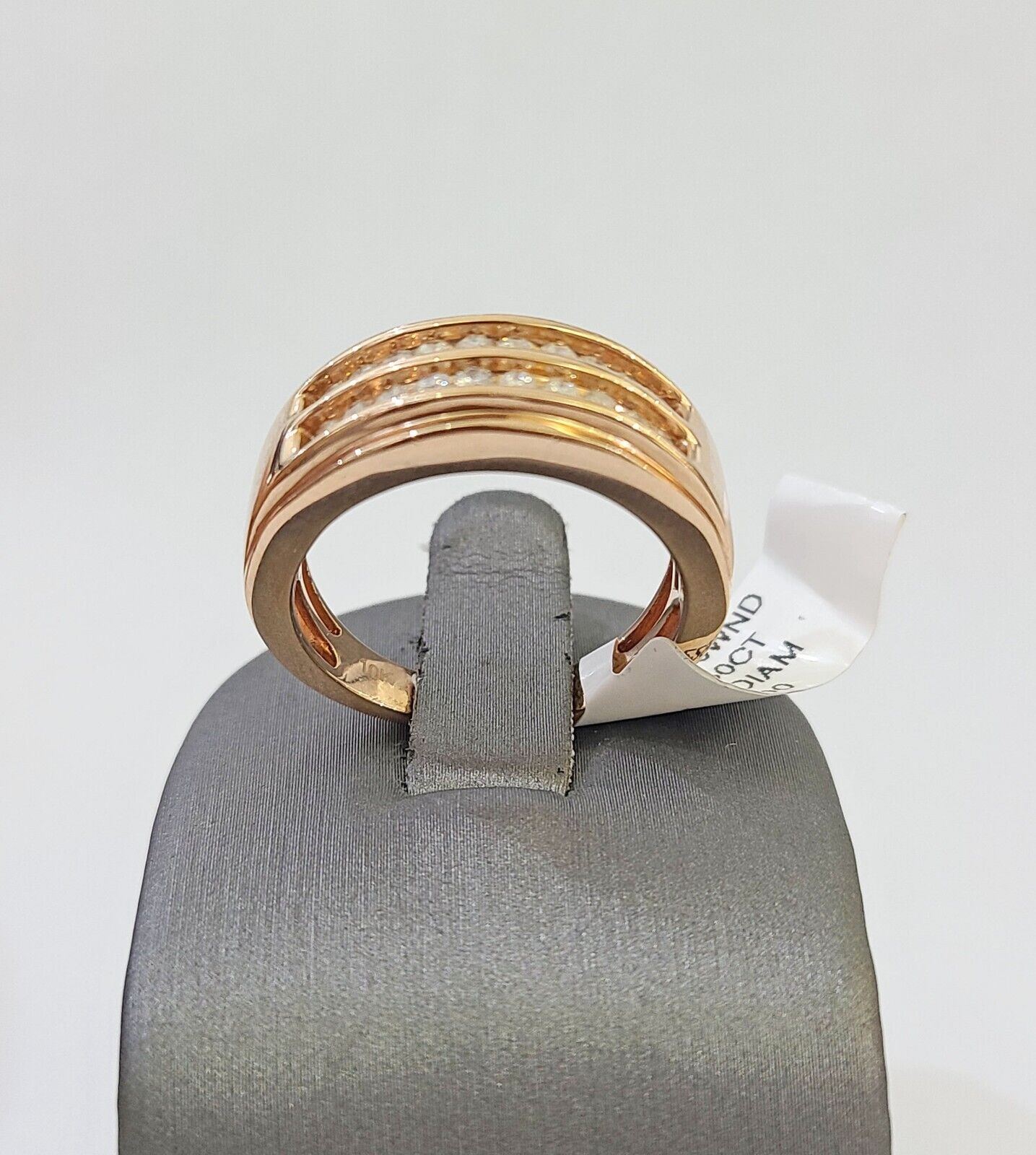 REAL 10k Rose Gold Diamond Mens Ring Engagement Wedding Genuine - GoldenlinQ