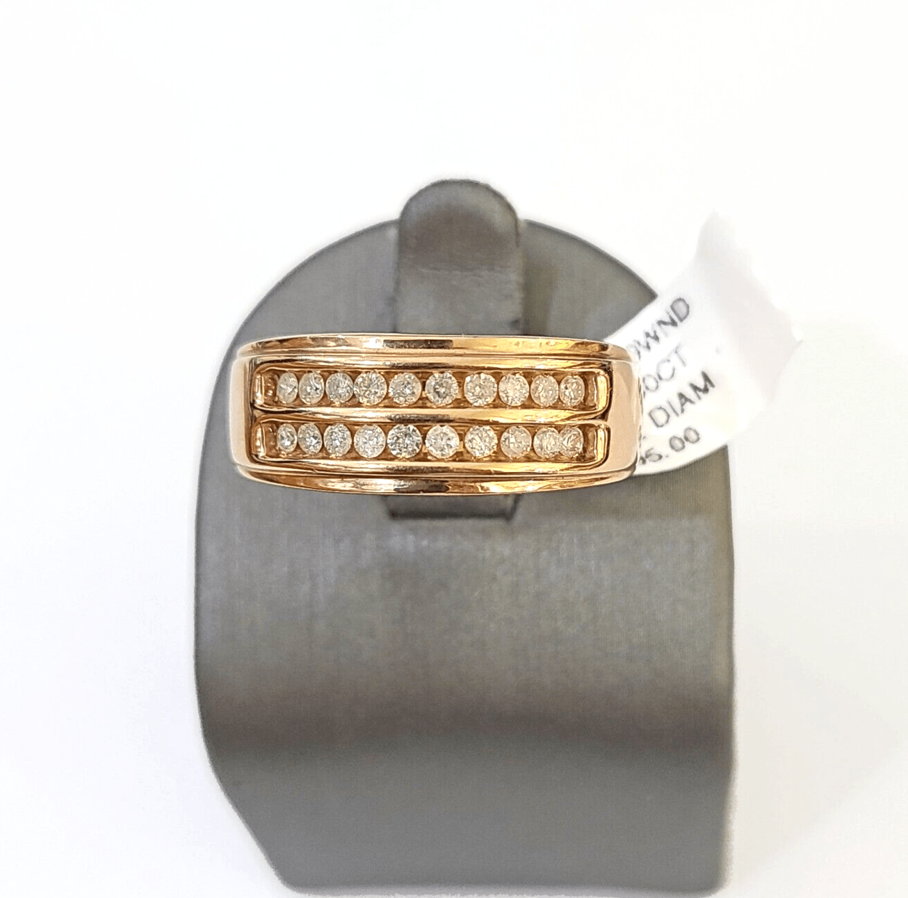 REAL 10k Rose Gold Diamond Mens Ring Engagement Wedding Genuine - GoldenlinQ