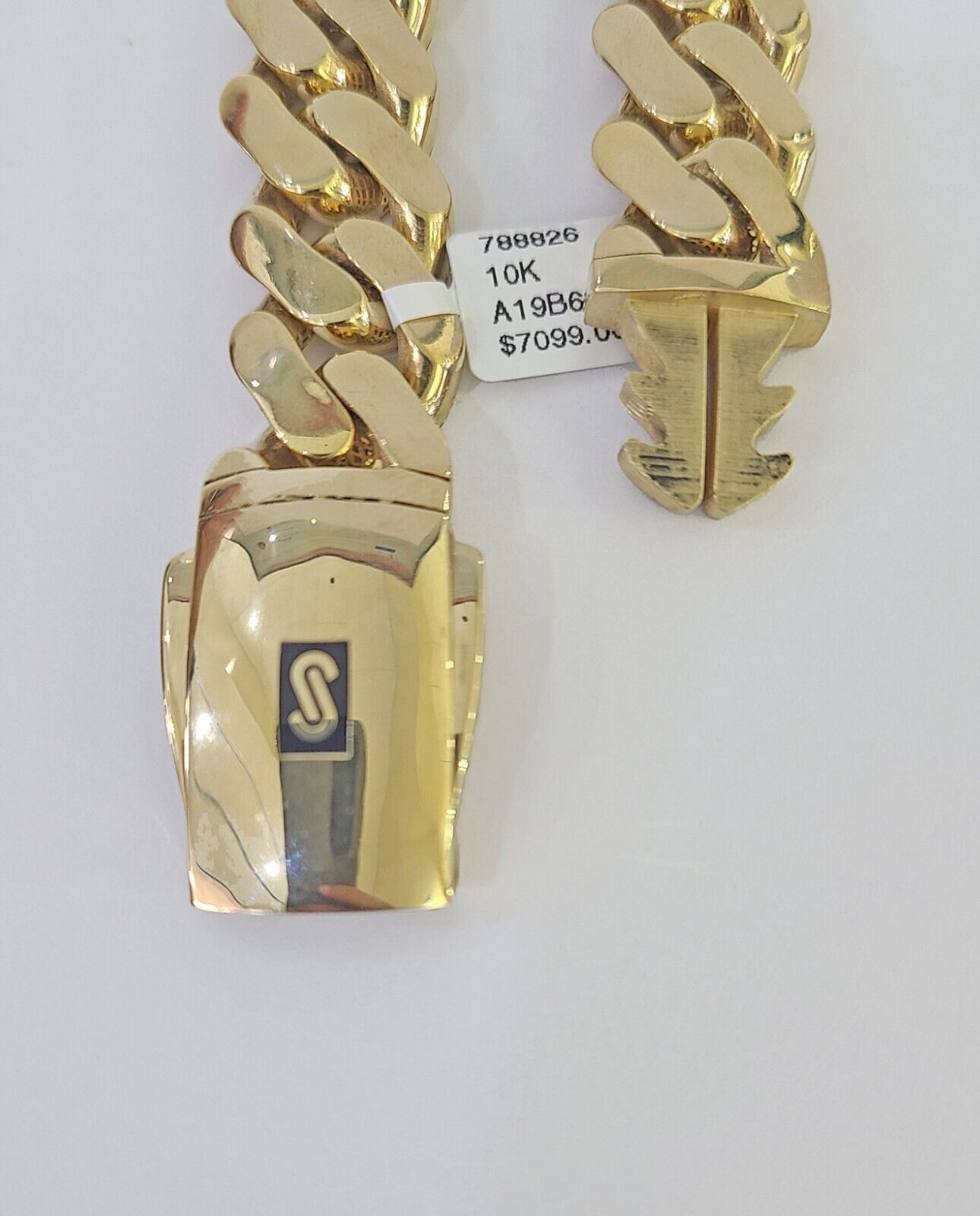 Real 10K Royal Monaco Bracelet Yellow Gold 7.25" Box Clasp 15mm Genuine - GoldenlinQ