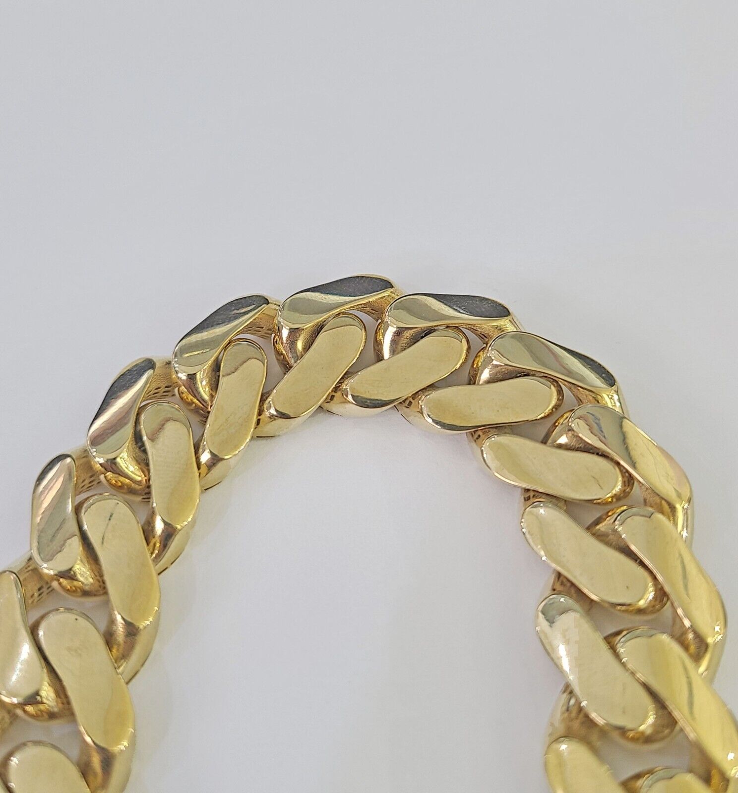 Real 10K Royal Monaco Bracelet Yellow Gold 7.25" Box Clasp 15mm Genuine - GoldenlinQ