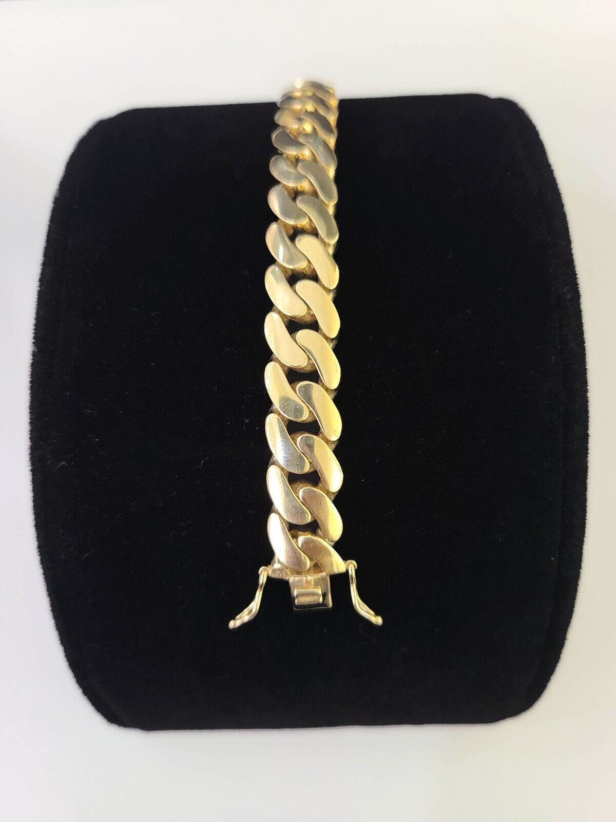 Real 10K Royal Monaco Bracelet Yellow Gold 8" Box Clasp 9mm Genuine - GoldenlinQ