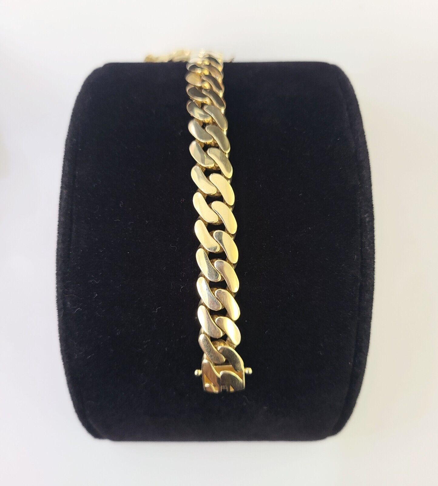 Real 10K Royal Monaco Bracelet Yellow Gold 8" Box Clasp 9mm Genuine - GoldenlinQ