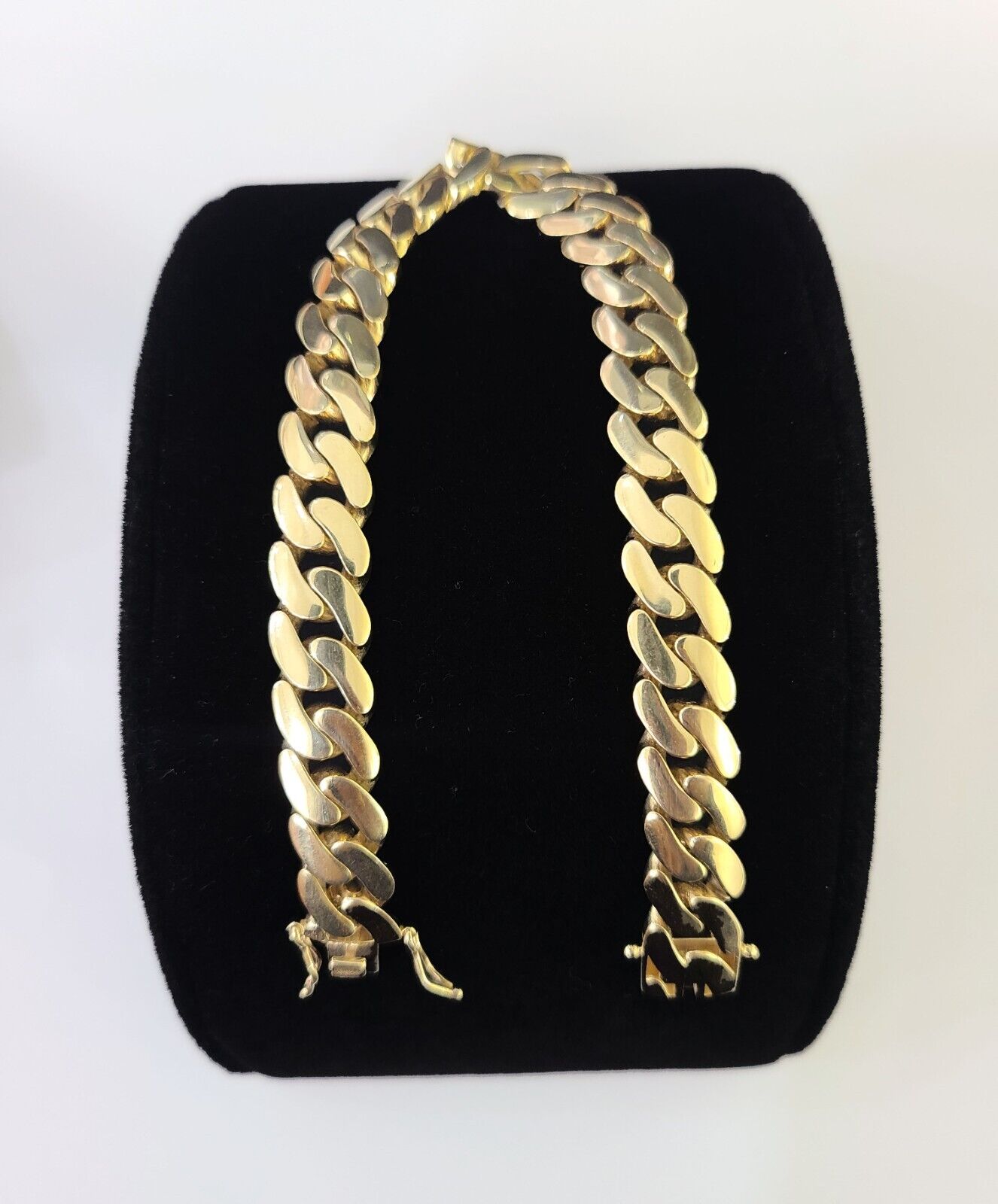 Real 10K Royal Monaco Bracelet Yellow Gold 8" Box Clasp 9mm Genuine - GoldenlinQ