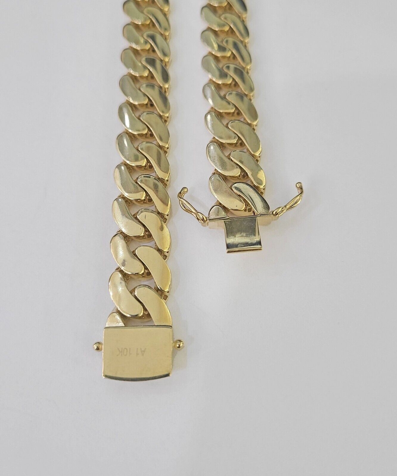 Real 10K Royal Monaco Bracelet Yellow Gold 9.5" Box Clasp 11mm Genuine - GoldenlinQ