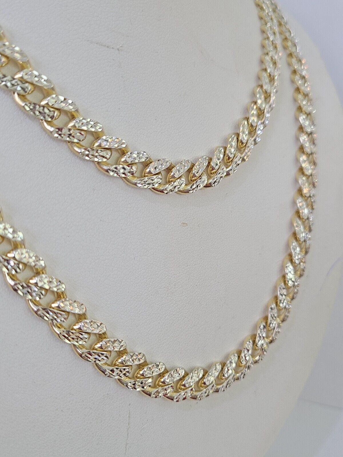 Real 10k Royal Monaco Chain 6mm Diamond Cut 18 - 26 inches Yellow Gold - GoldenlinQ