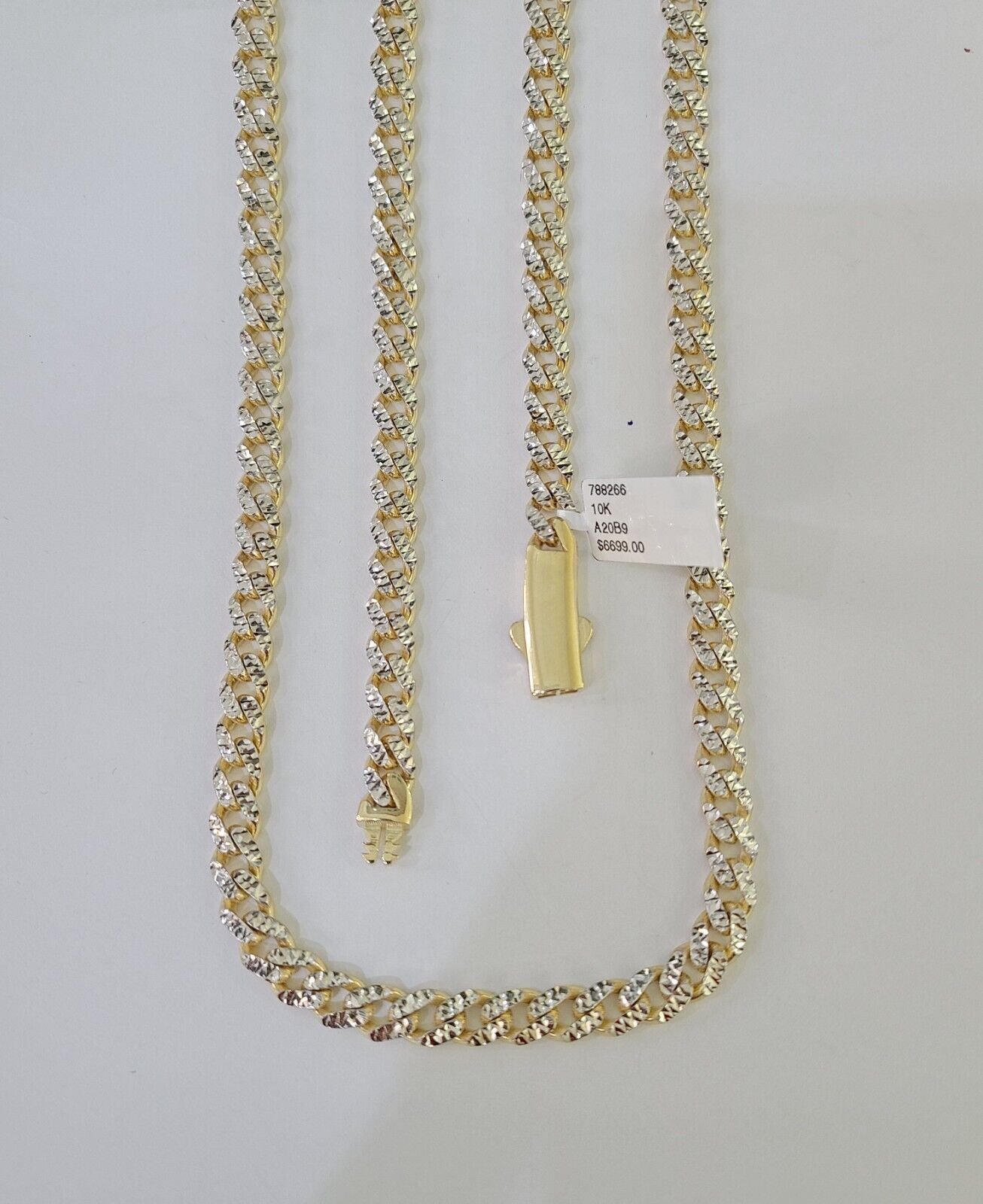 Real 10k Royal Monaco Chain 8mm Diamond Cut 18 - 26 inches Yellow Gold - GoldenlinQ