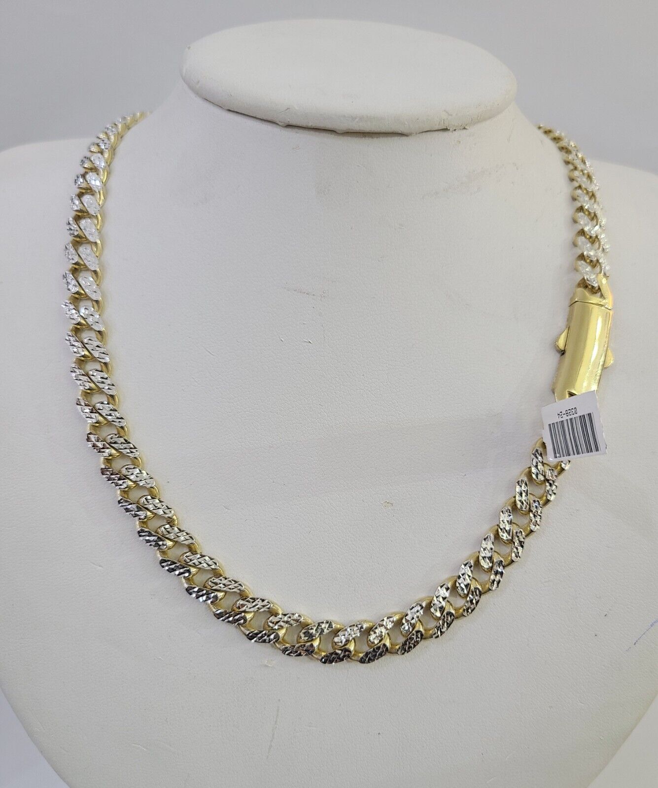 Real 10k Royal Monaco Chain 8mm Diamond Cut 22 inches Yellow Gold Necklace - GoldenlinQ