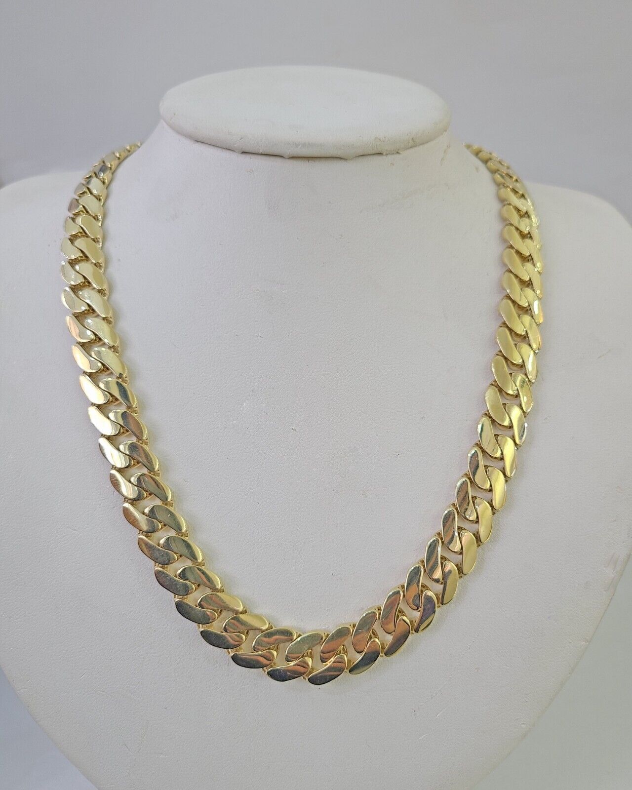 Real 10K Royal Monaco Chain Box Clasp 11mm Gold Necklace 10Kt 24" Genuine - GoldenlinQ