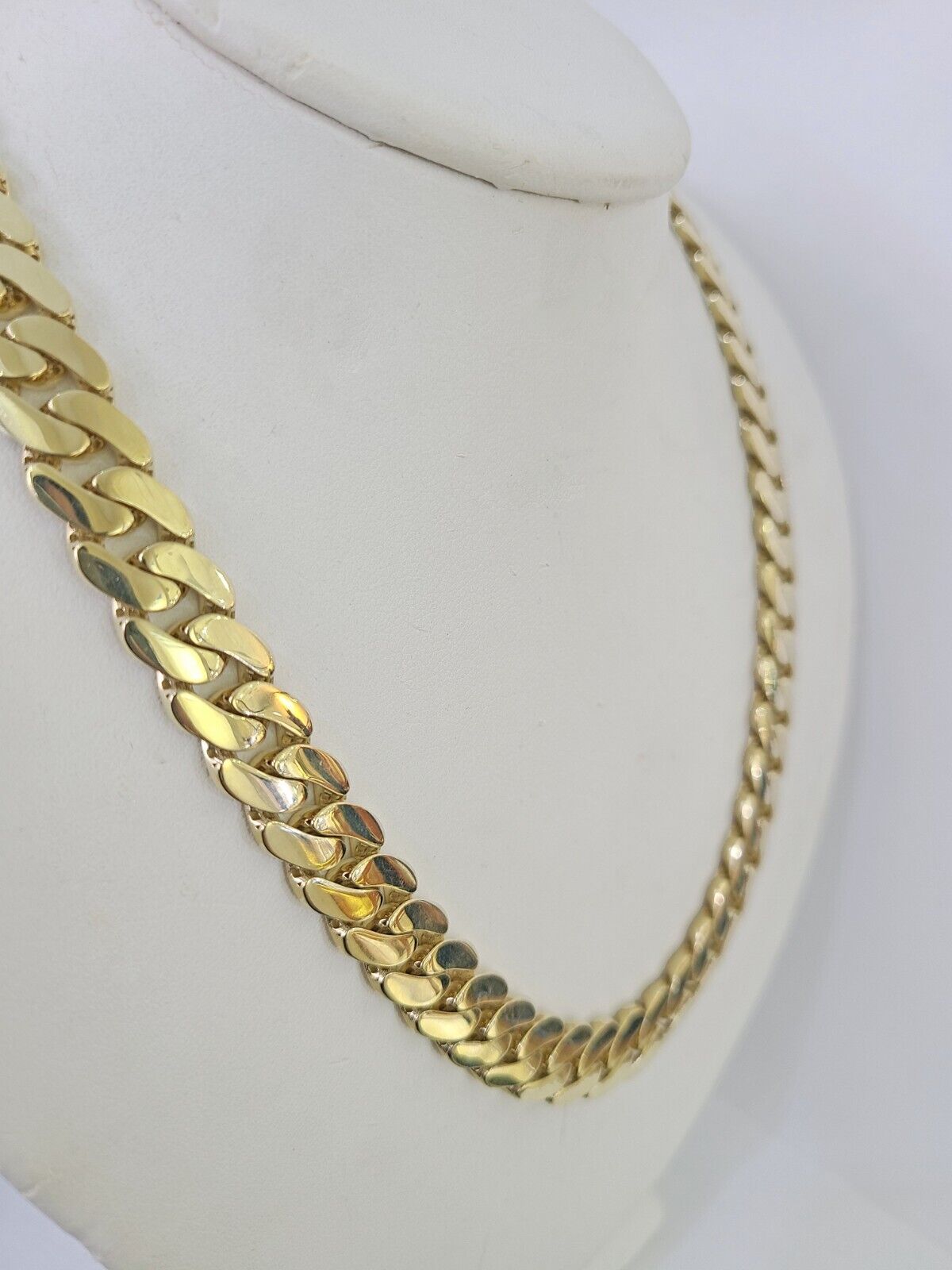 Real 10K Royal Monaco Chain Box Clasp 11mm Gold Necklace 10Kt 24" Genuine - GoldenlinQ