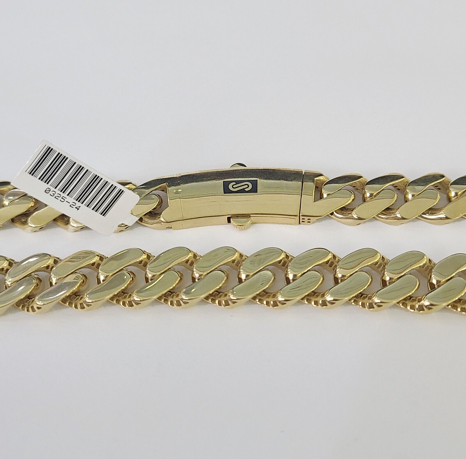 Real 10K Royal Monaco Chain Box Clasp 13mm Gold Necklace 10Kt 24" Genuine - GoldenlinQ