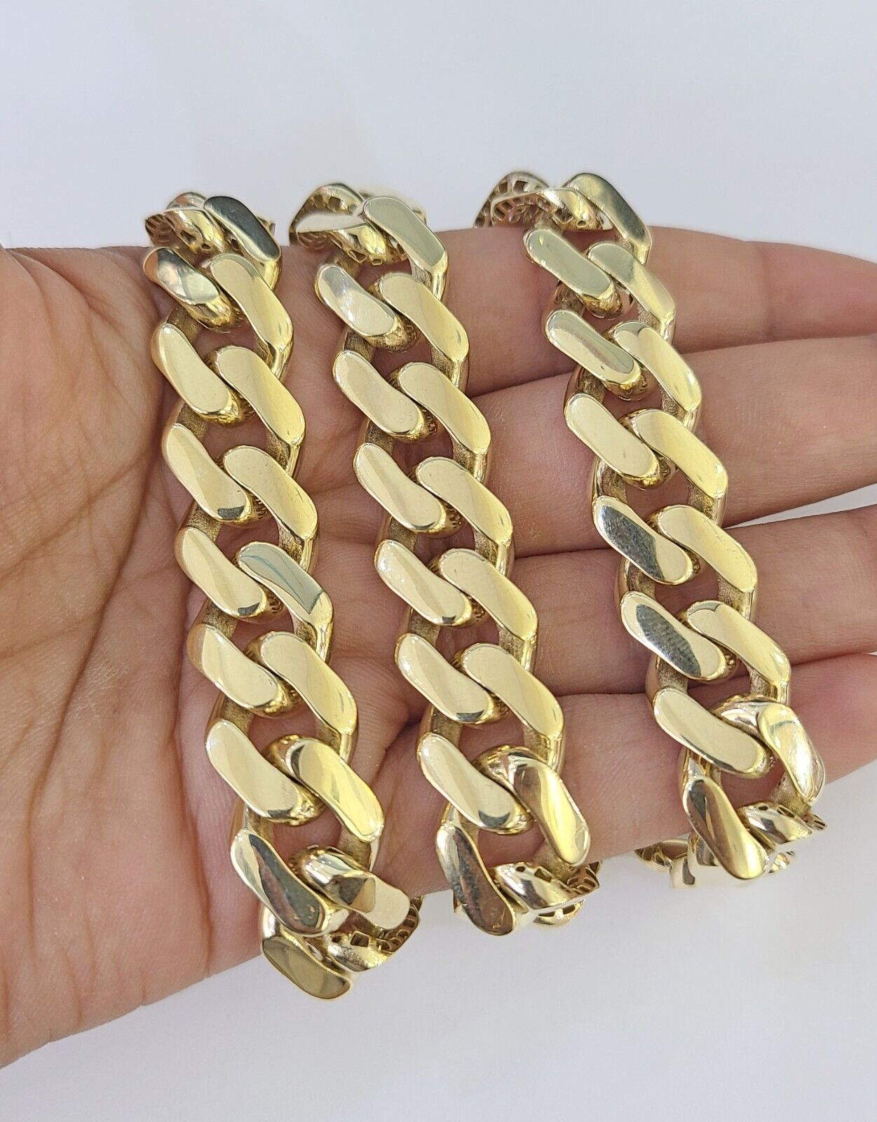 Real 10K Royal Monaco Chain Box Clasp 13mm Gold Necklace 10Kt 24" Genuine - GoldenlinQ