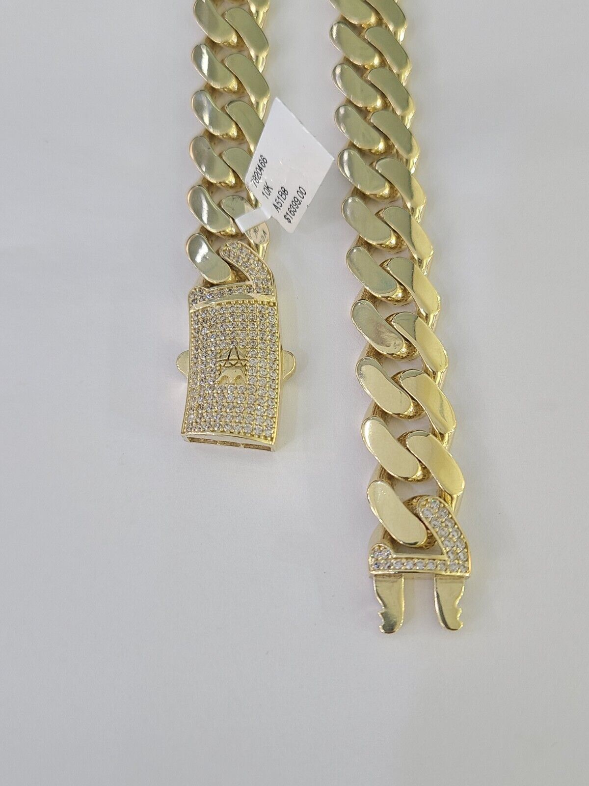 Real 10K Royal Monaco Chain Box Clasp 13mm Gold Necklace 10Kt 26" Genuine - GoldenlinQ