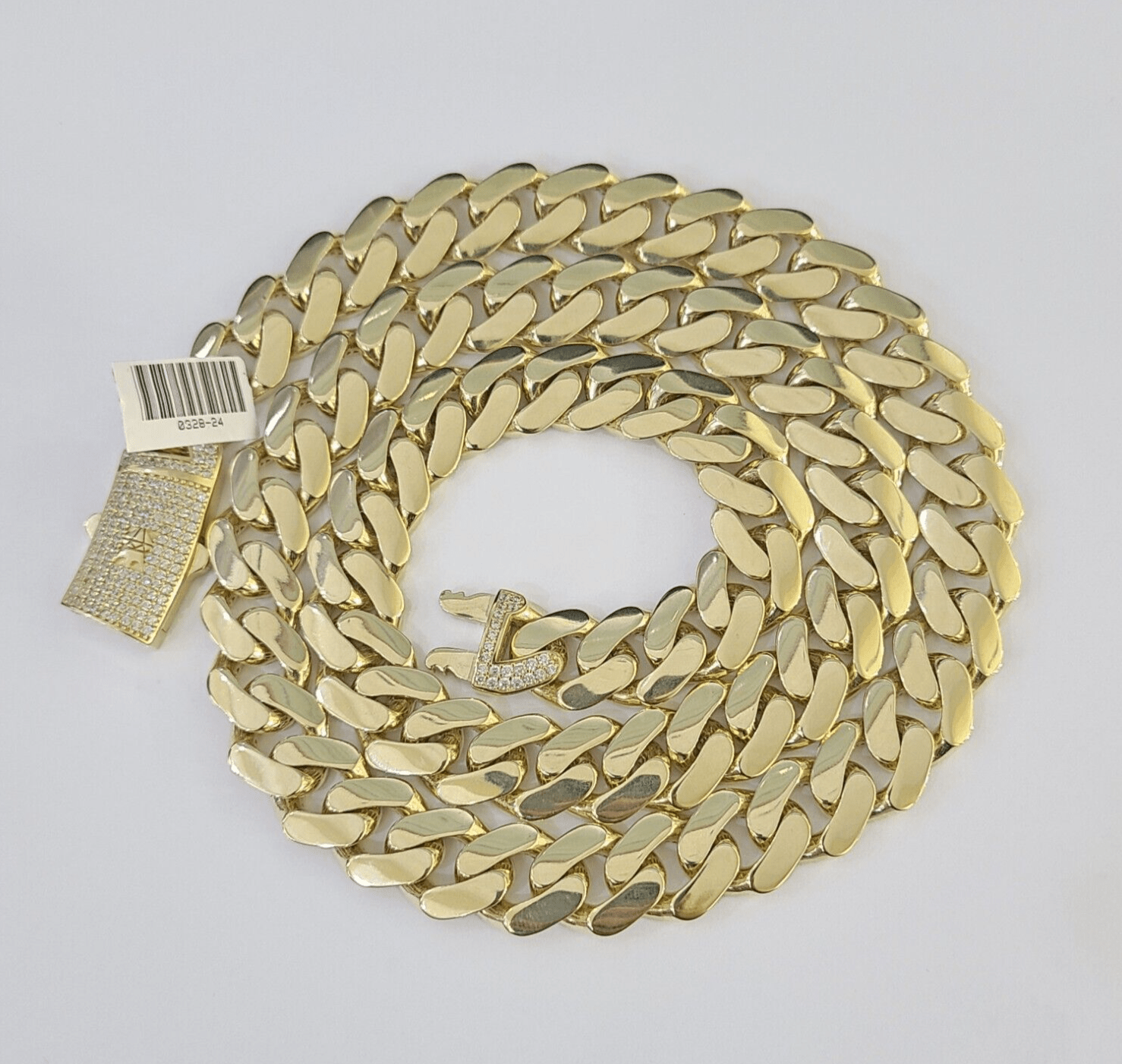 Real 10K Royal Monaco Chain Box Clasp 13mm Gold Necklace 10Kt 26" Genuine - GoldenlinQ