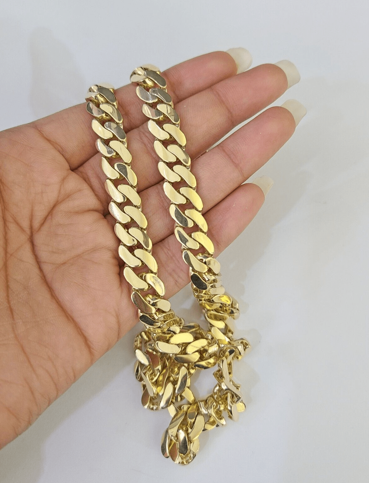 Real 10K Royal Monaco Chain Box Clasp 9mm Gold Necklace 10Kt 24" Genuine - GoldenlinQ