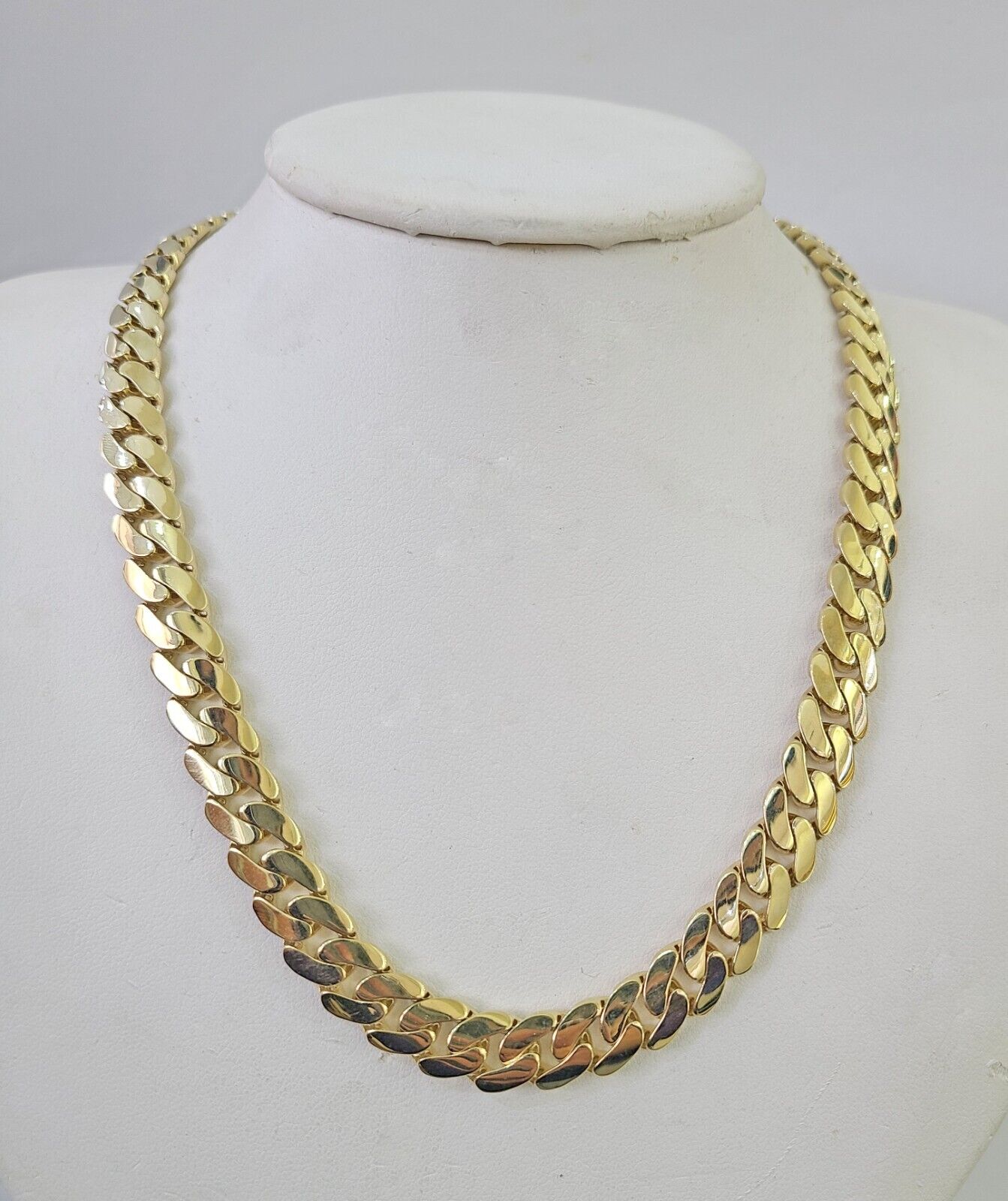 Real 10K Royal Monaco Chain Box Clasp 9mm Gold Necklace 10Kt 24" Genuine - GoldenlinQ