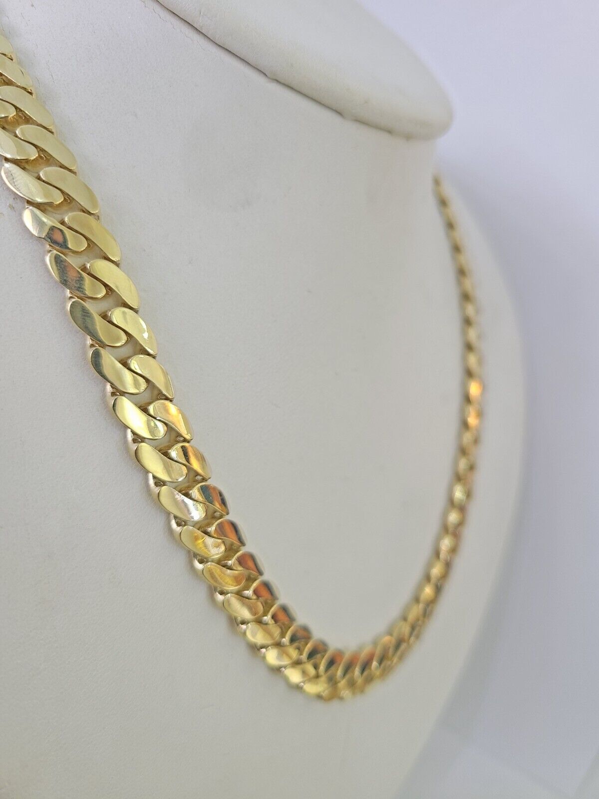 Real 10K Royal Monaco Chain Box Clasp 9mm Gold Necklace 10Kt 24" Genuine - GoldenlinQ
