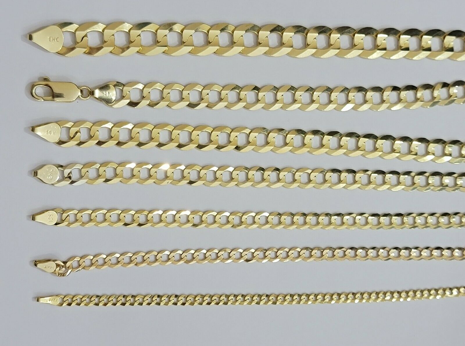 REAL 10K SOLID GOLD NECKLACE MEN /WOMEN CUBAN LINK CHAIN LENGTH 18 - 30" FREE SHIP - GoldenlinQ