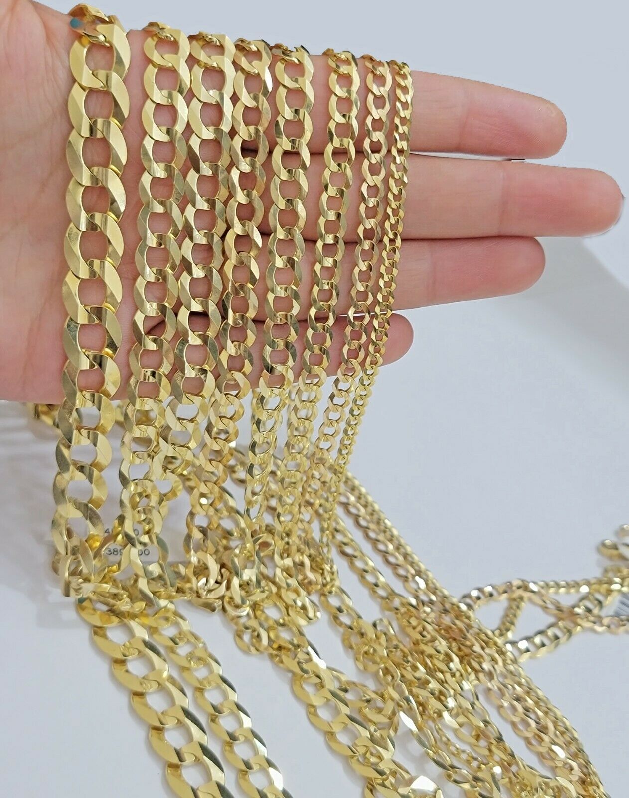 REAL 10K SOLID GOLD NECKLACE MEN /WOMEN CUBAN LINK CHAIN LENGTH 18 - 30" FREE SHIP - GoldenlinQ