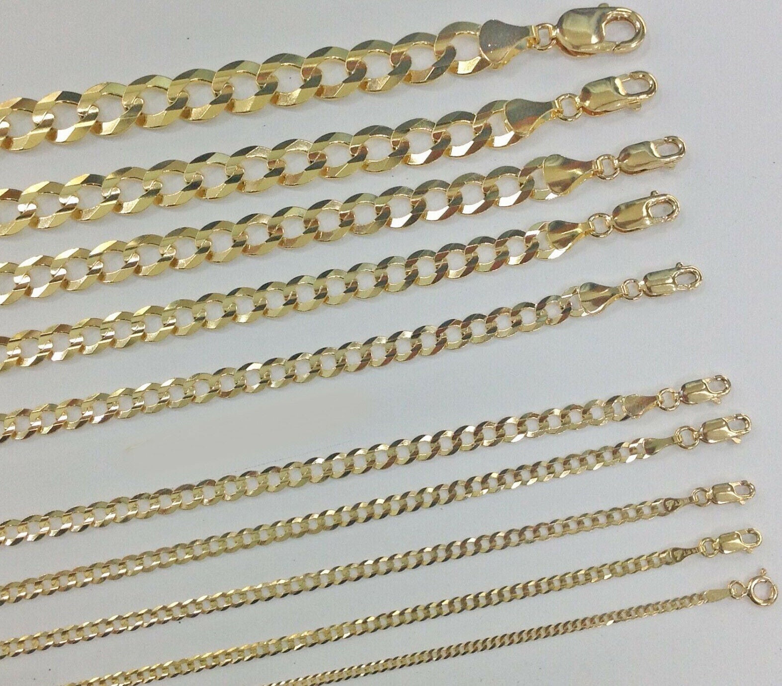 REAL 10K SOLID GOLD NECKLACE MEN /WOMEN CUBAN LINK CHAIN LENGTH 18 - 30" FREE SHIP - GoldenlinQ