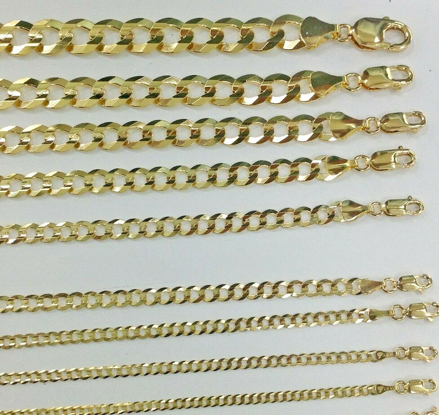 REAL 10K SOLID GOLD NECKLACE MEN /WOMEN CUBAN LINK CHAIN LENGTH 18 - 30" FREE SHIP - GoldenlinQ