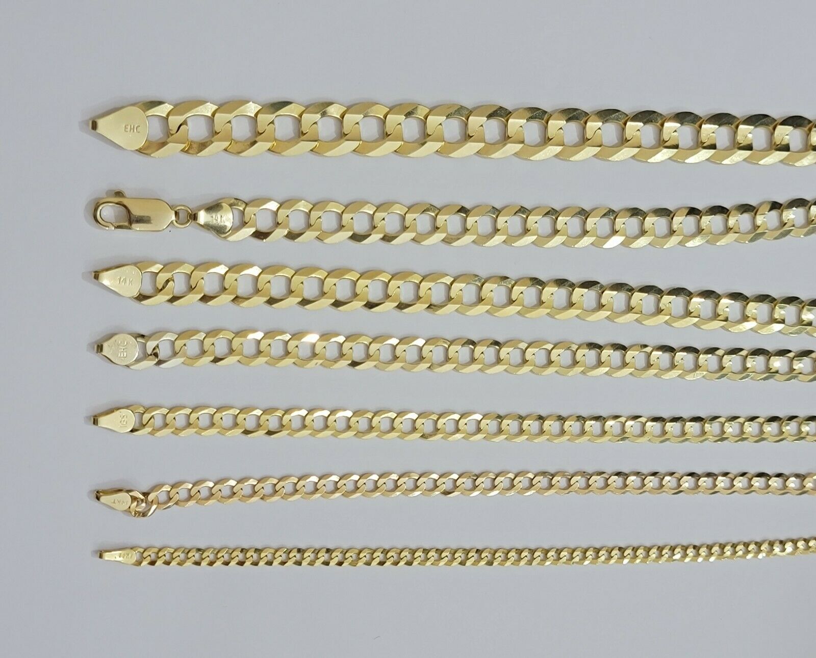 REAL 10K SOLID GOLD NECKLACE MEN /WOMEN CUBAN LINK CHAIN LENGTH 18 - 30" FREE SHIP - GoldenlinQ