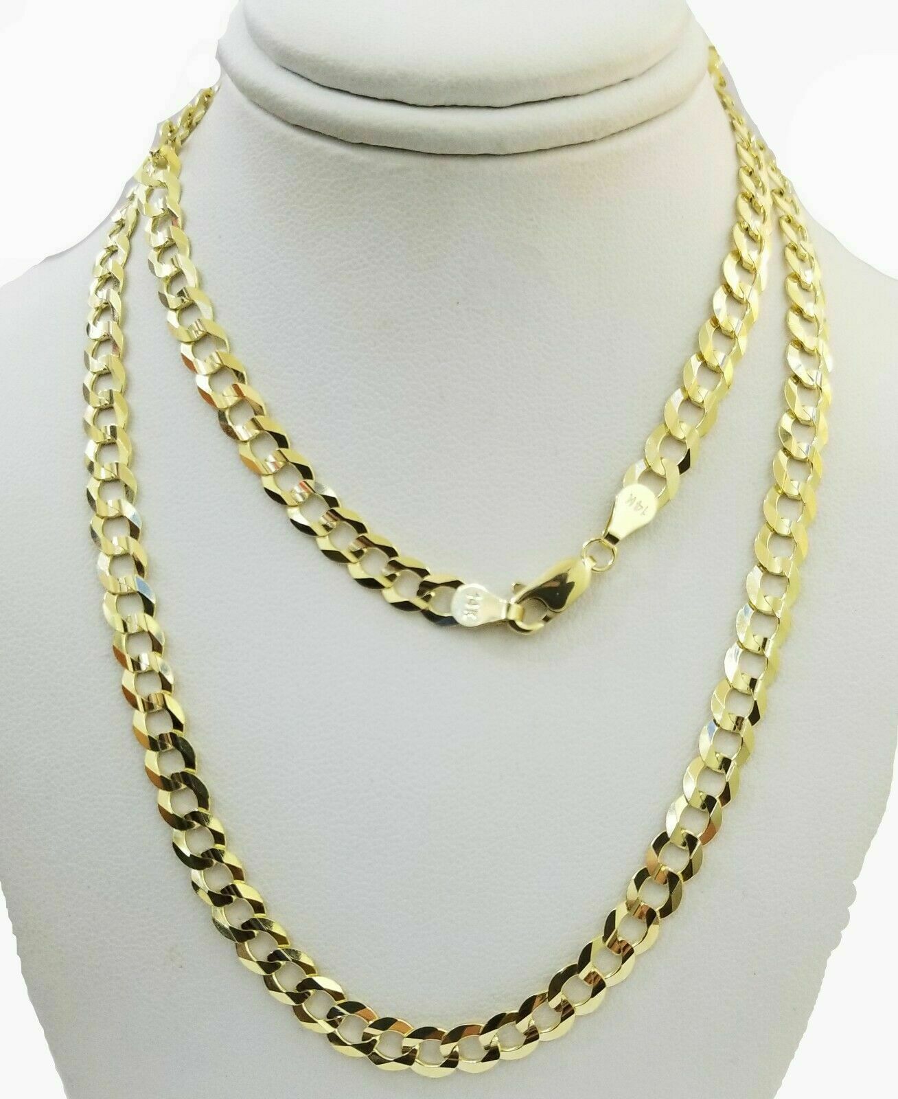 REAL 10K SOLID GOLD NECKLACE MEN /WOMEN CUBAN LINK CHAIN LENGTH 18 - 30" FREE SHIP - GoldenlinQ