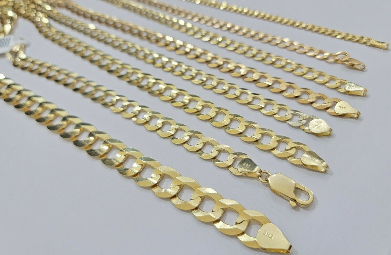 REAL 10K SOLID GOLD NECKLACE MEN /WOMEN CUBAN LINK CHAIN LENGTH 18 - 30" FREE SHIP - GoldenlinQ